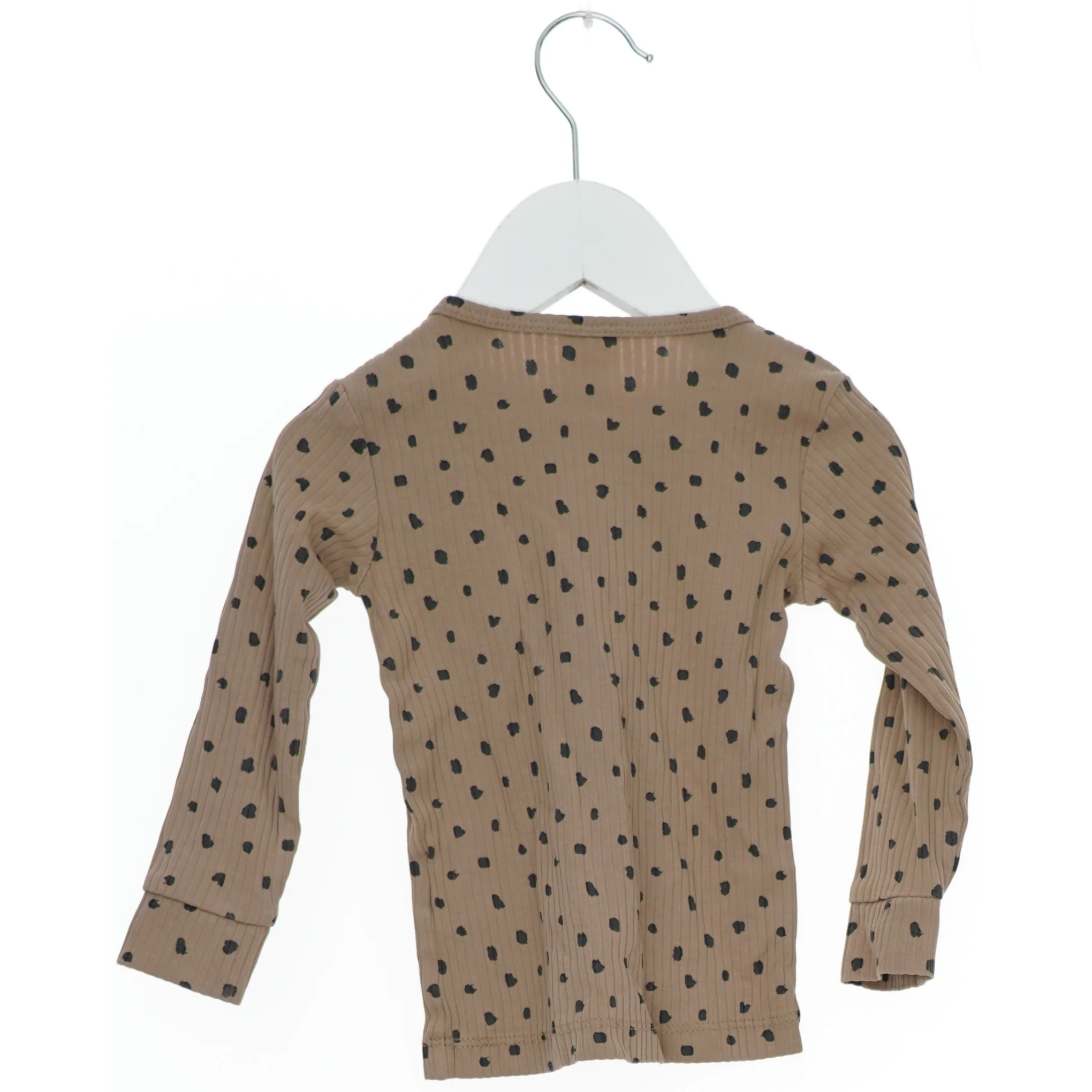 Langærmet bluse med sorte prikker fra H&M (str. 80)