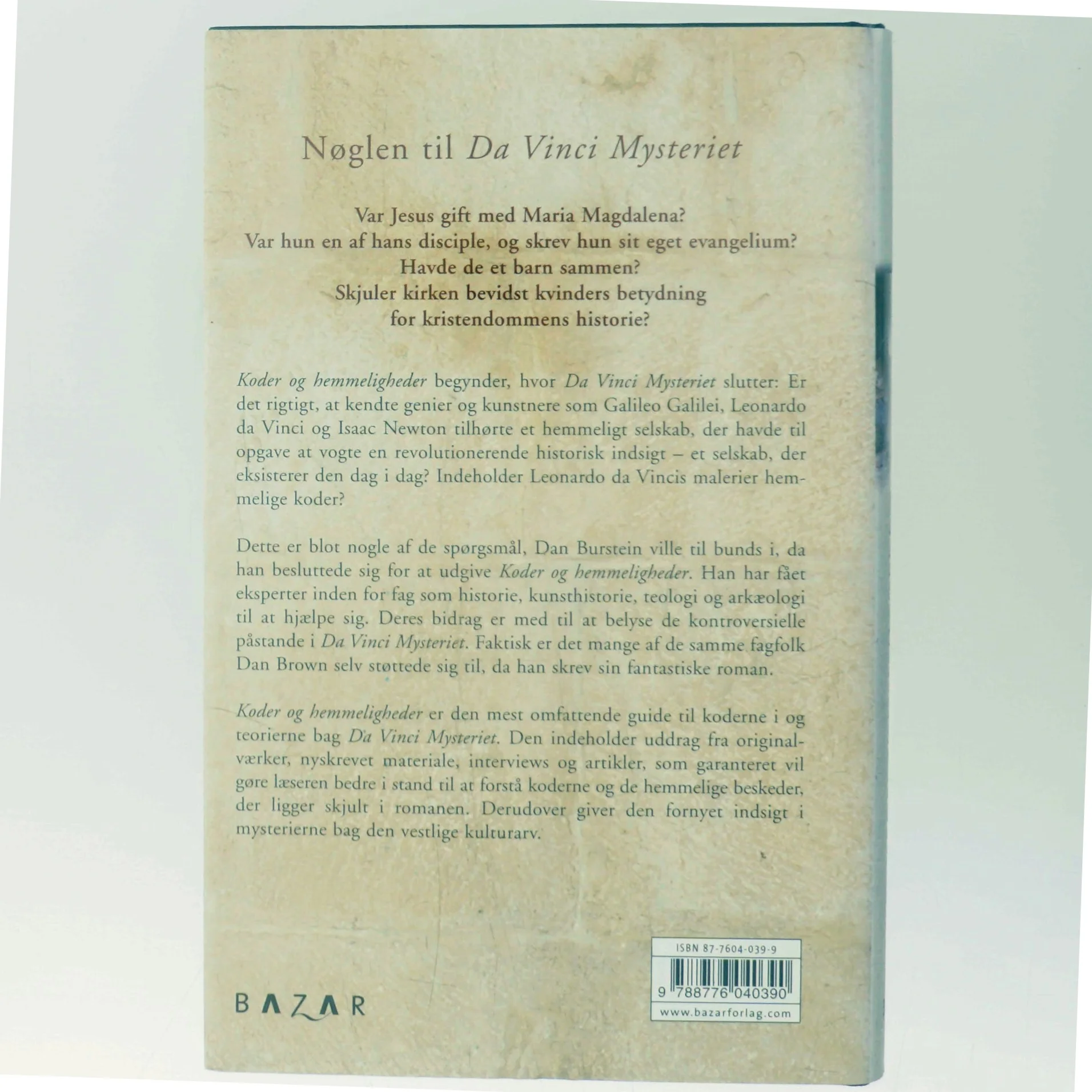 Koder og hemmeligheder : sandhederne bag Da Vinci mysteriet af Dan Burstein (Bog)