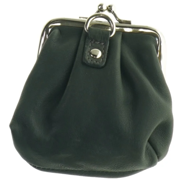 Sort læderpung fra Adax (str. 11 cm)