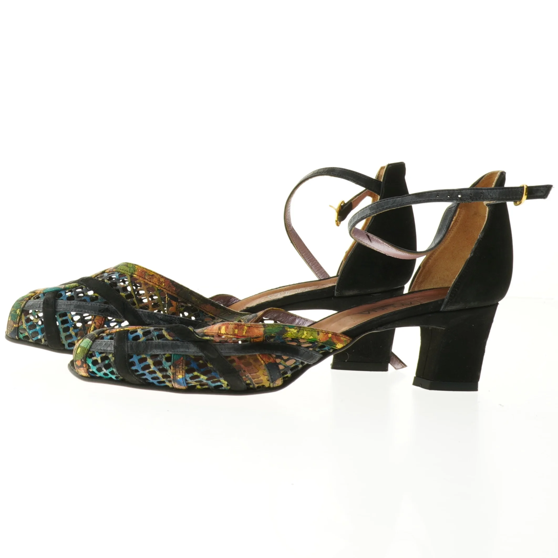 Farverige højhælede sandaler fra Laguna (str. 39)