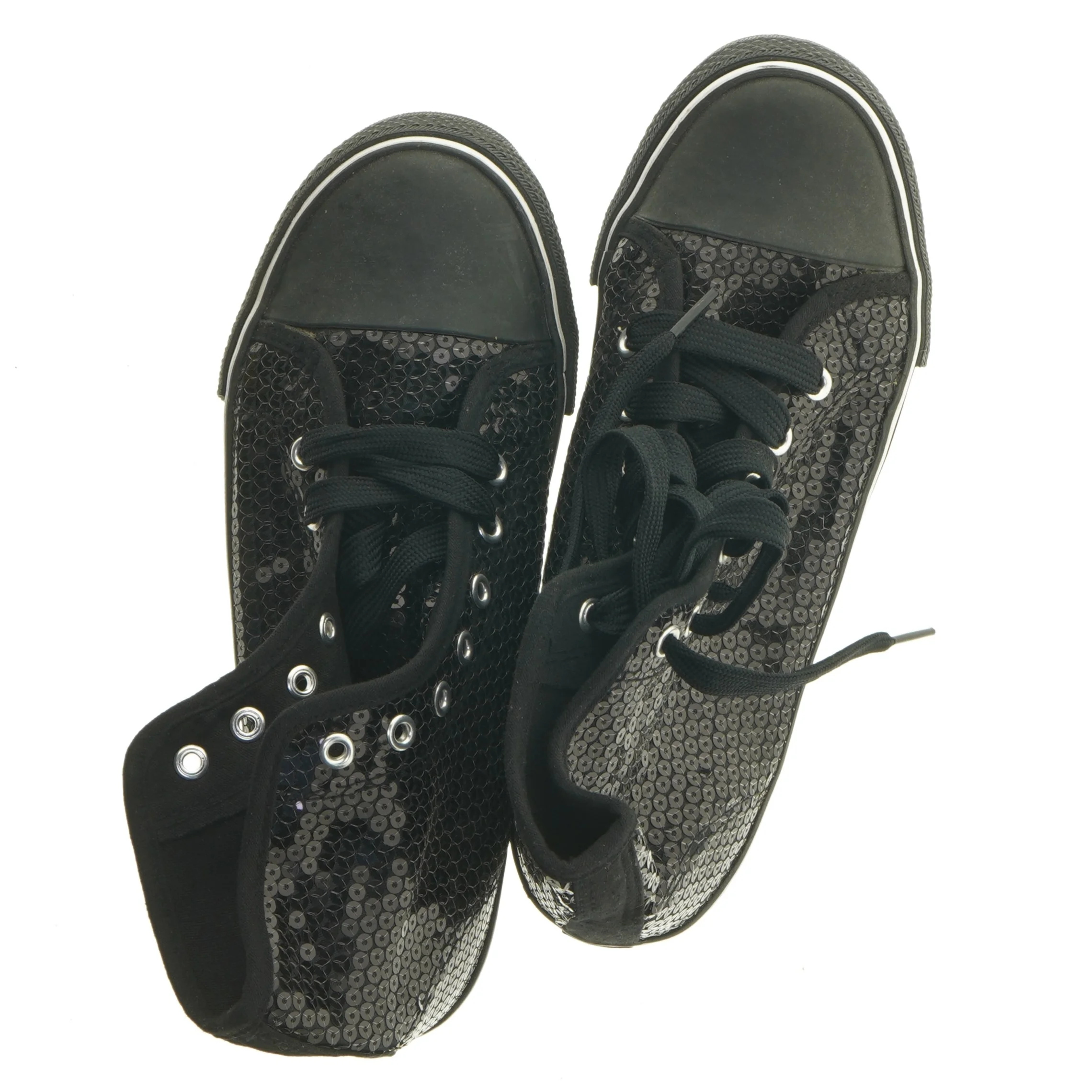 Sorte lave sneakers med palietter fra Cix (str. 40)