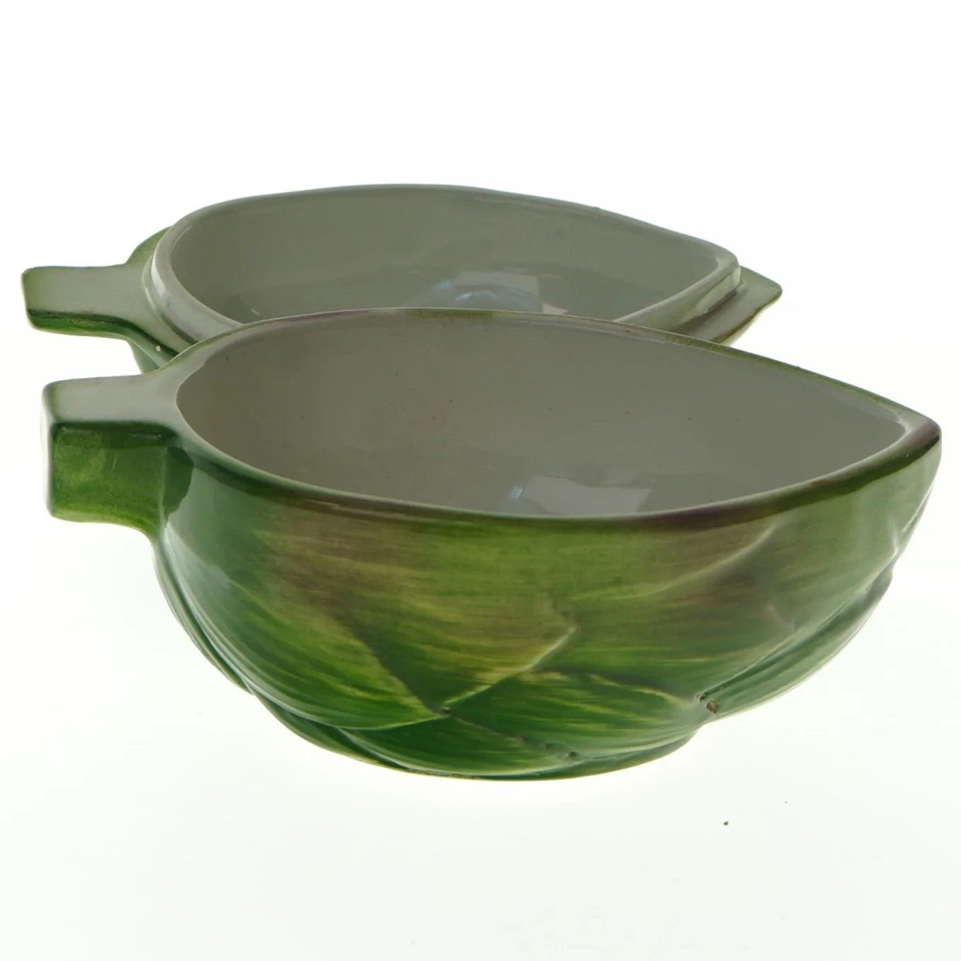 Keramiksk&aring;l formet som en artiskok (str. 14 x. 10 cm)