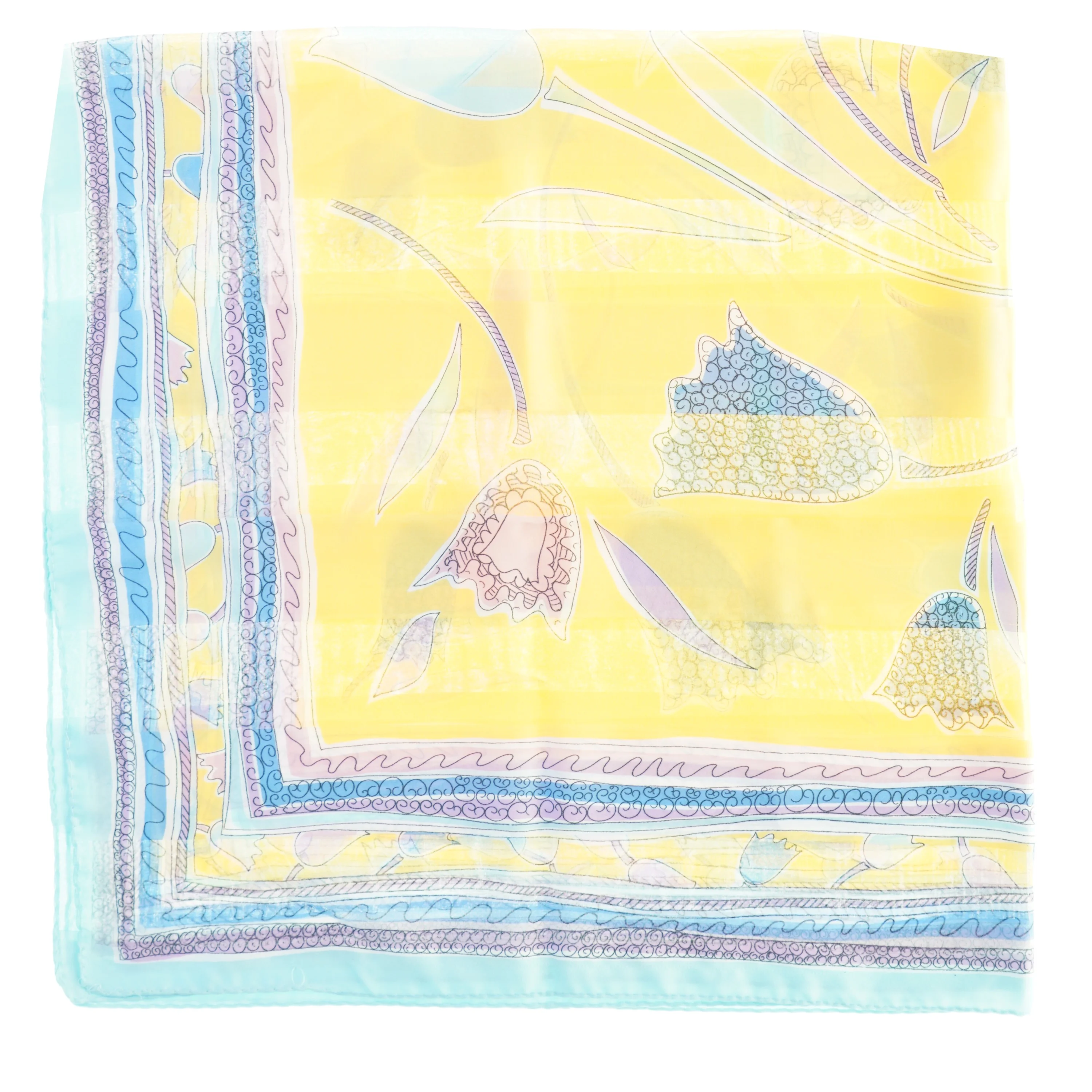 Mønstret silketørklæde (str. 86 x 86 cm)