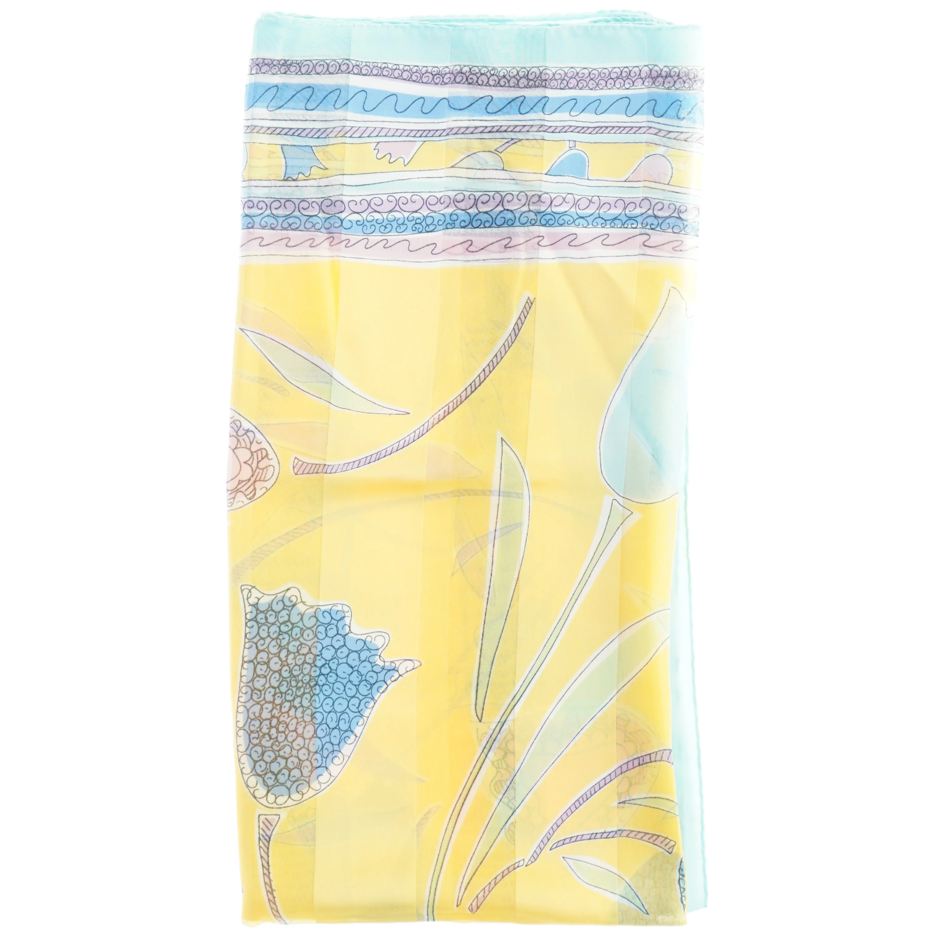 Mønstret silketørklæde (str. 86 x 86 cm)