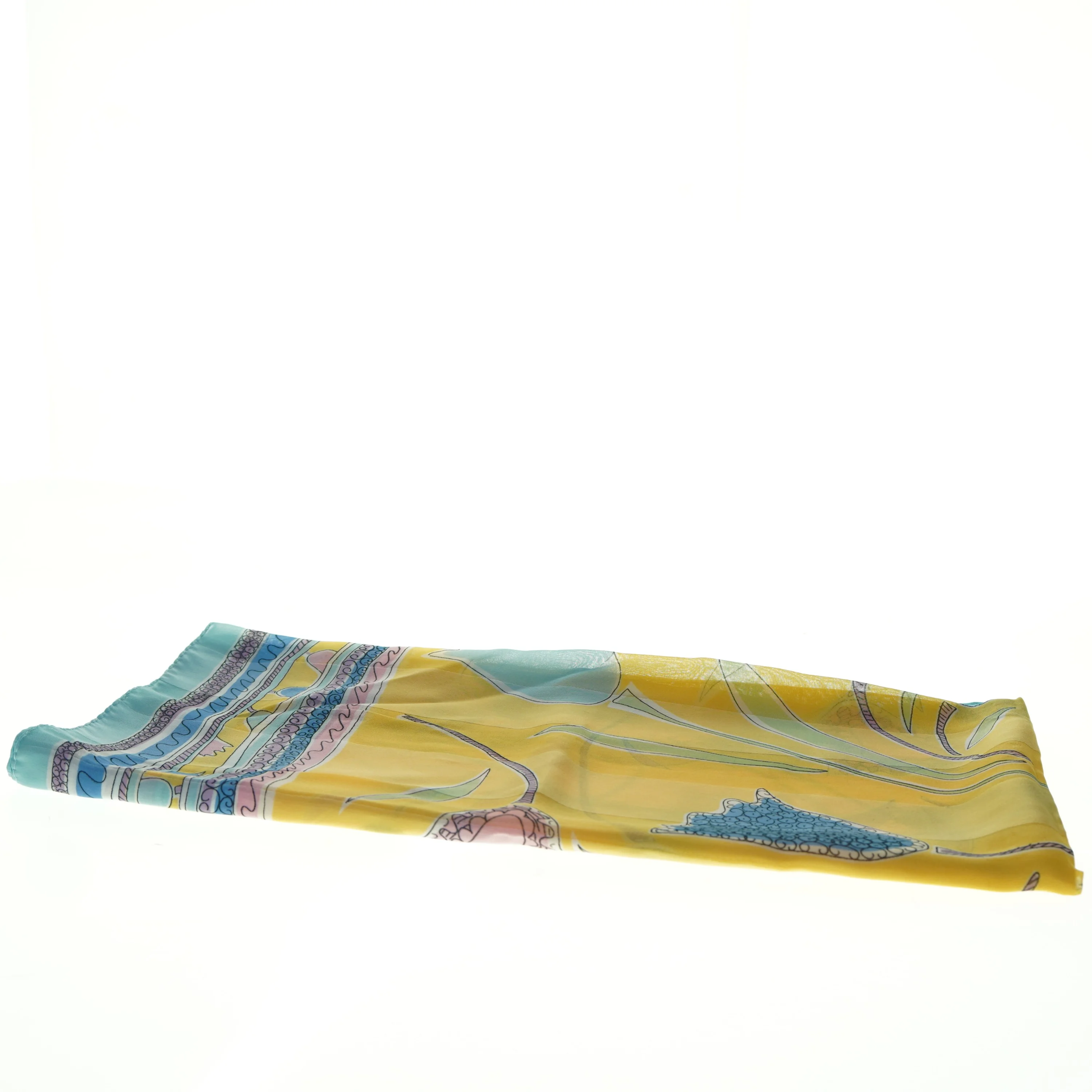 Mønstret silketørklæde (str. 86 x 86 cm)