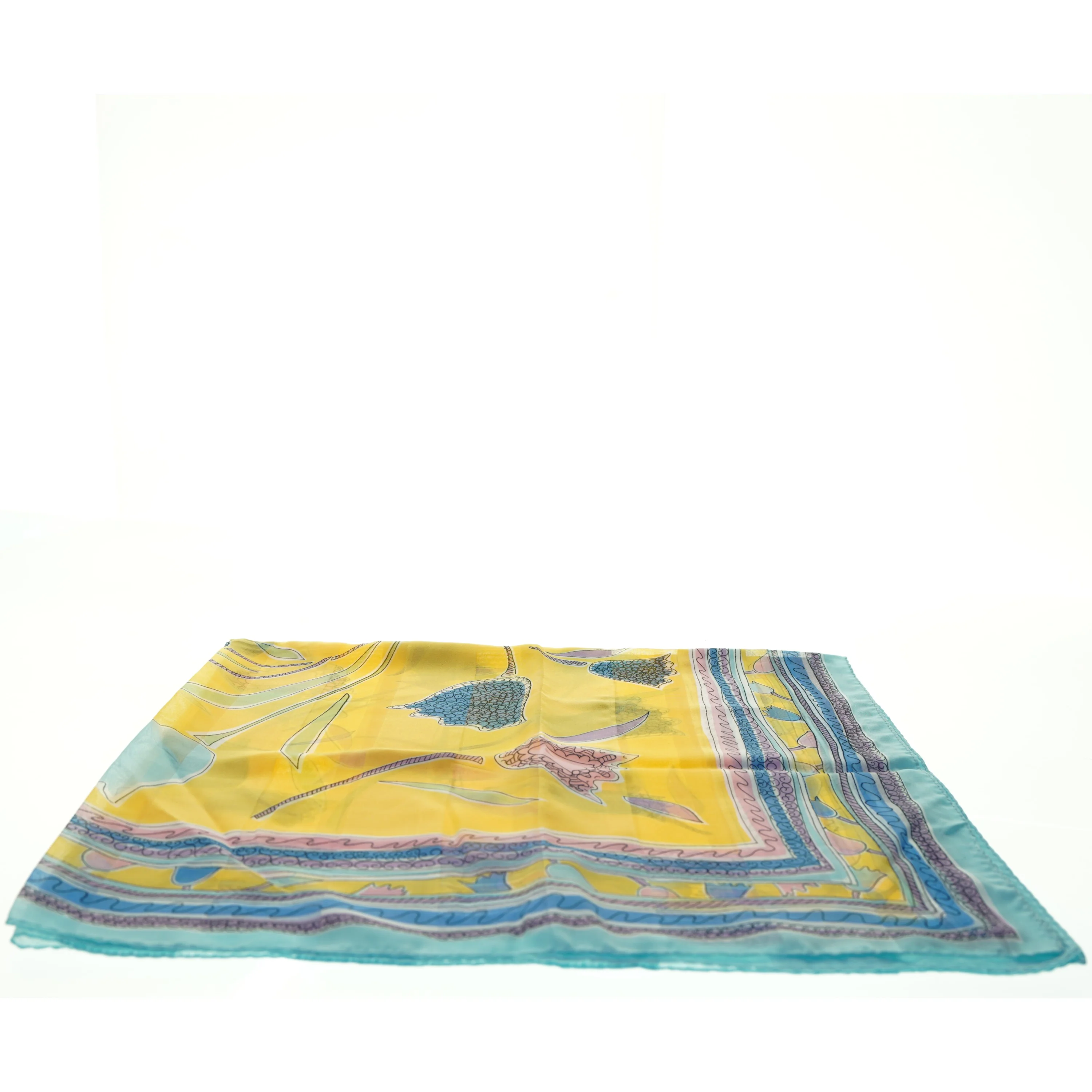 Mønstret silketørklæde (str. 86 x 86 cm)