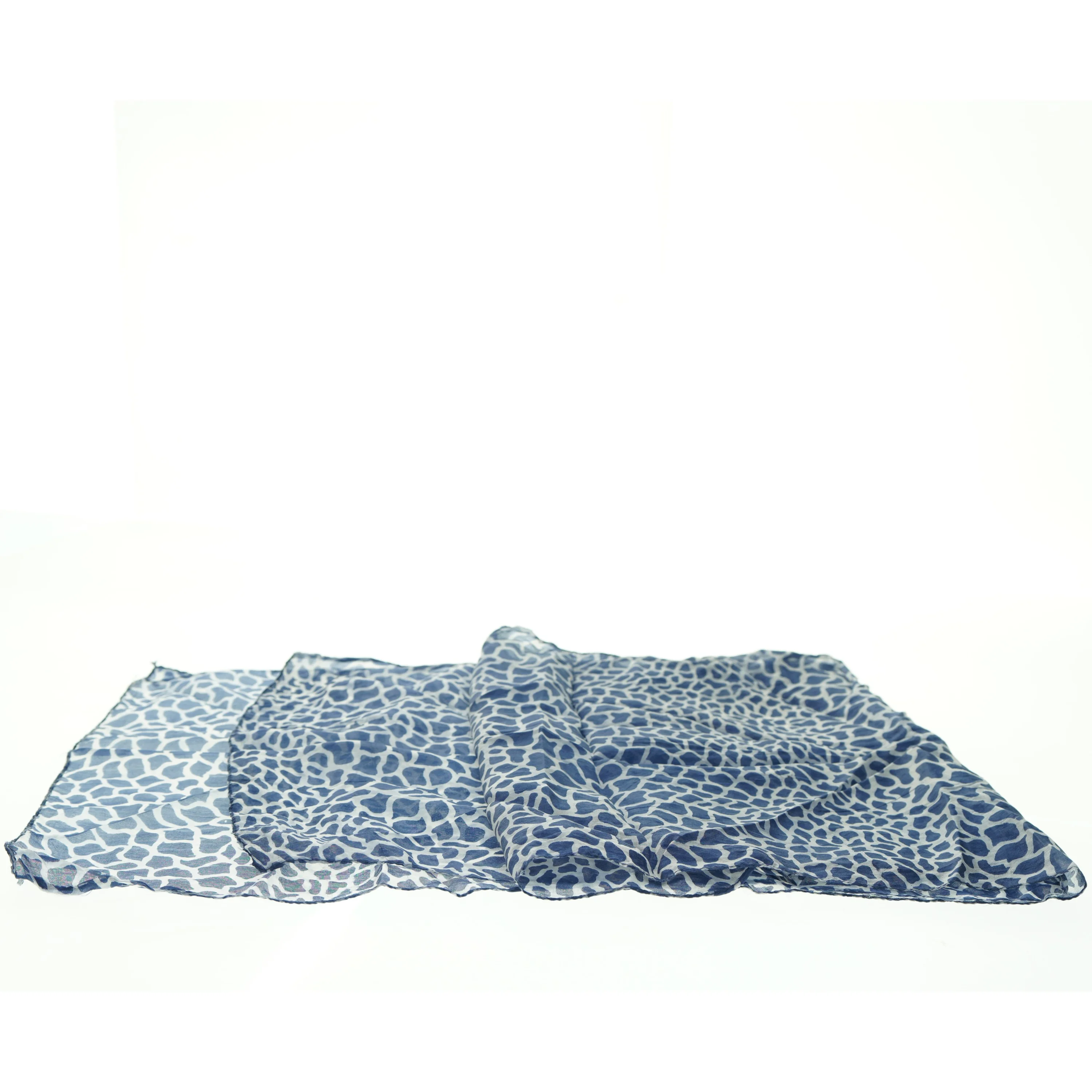 Blåt mønstret tørklæde (str. 150 x. 35 cm)