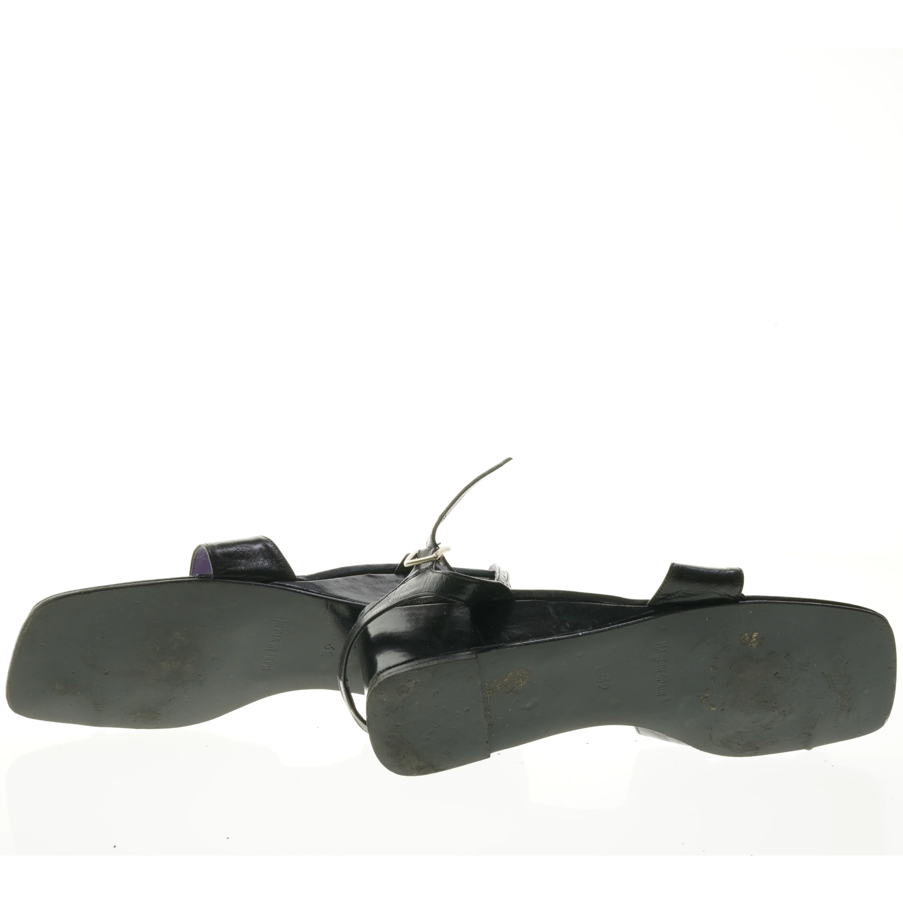 Sorte kilehælsandaler fra Again Og Again (str. 39)