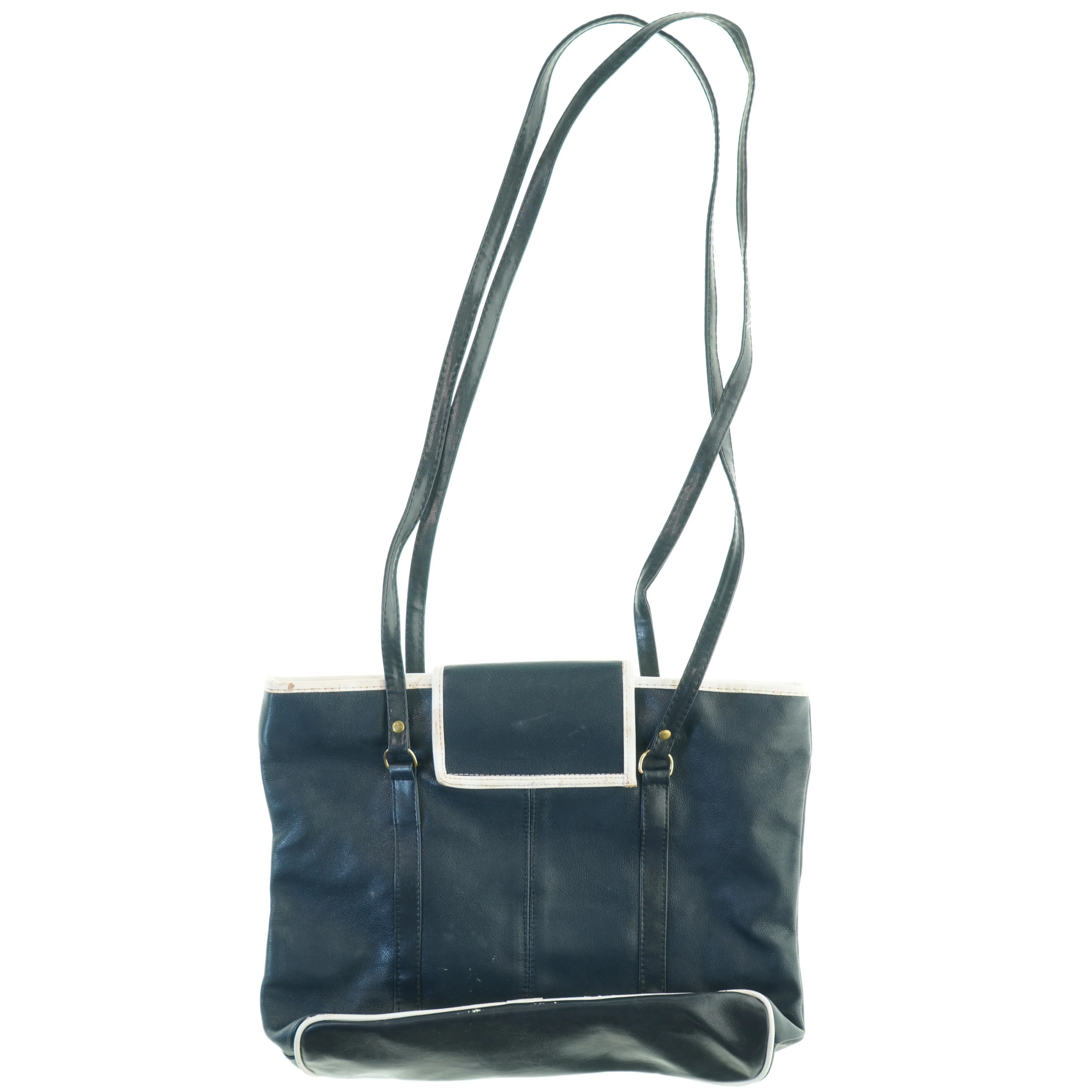 Sort skuldertaske i læder fra Rossi (str. 39 x 28 cm)