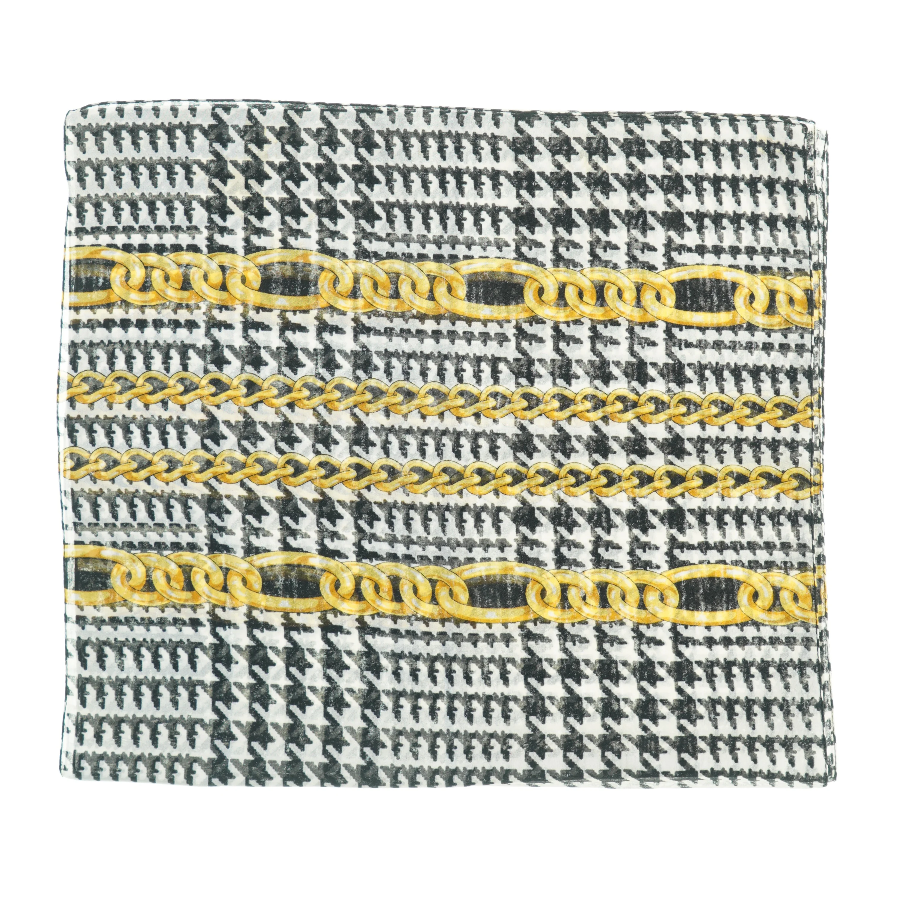 Mønstret silketørklæde (str. 155 x. 42 cm)