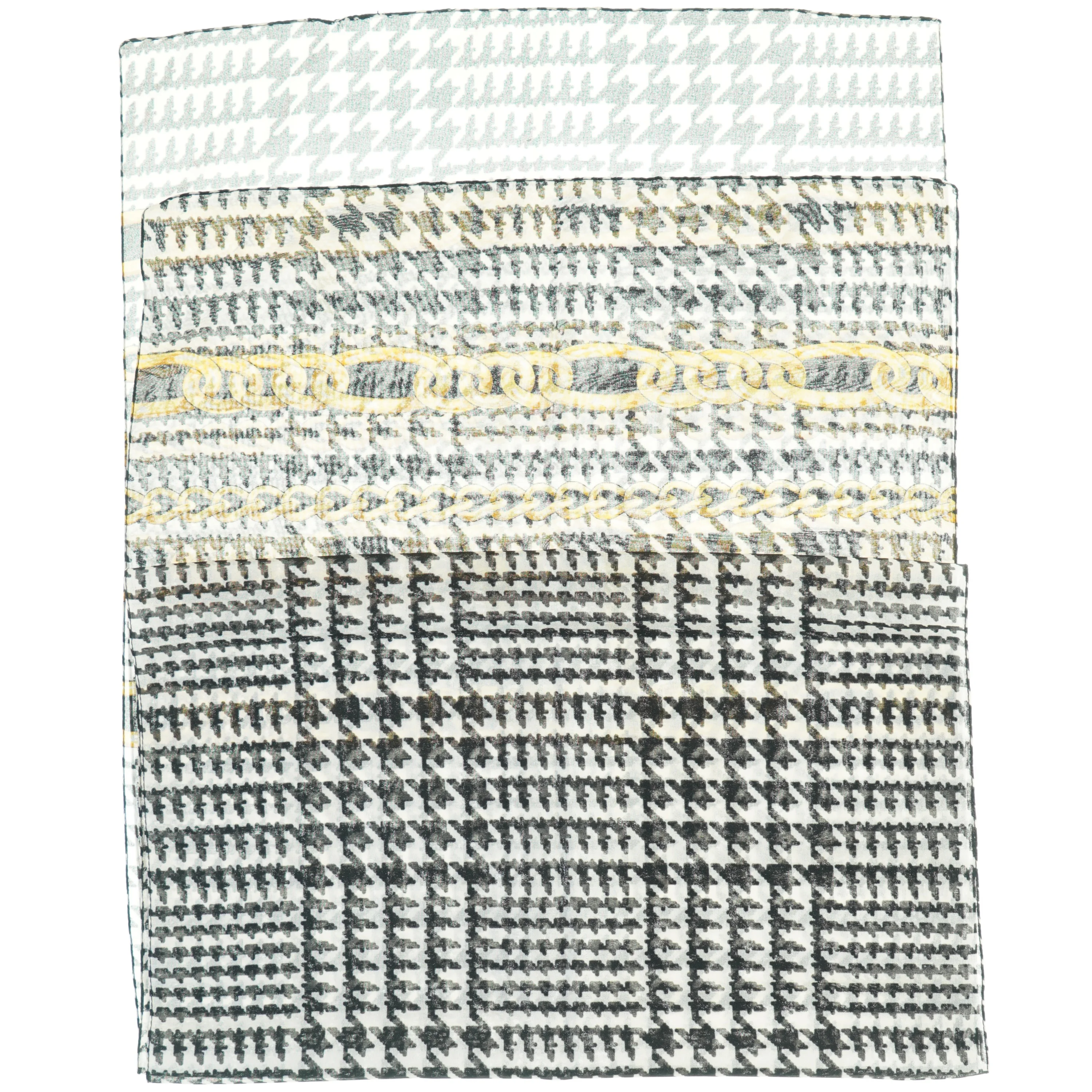 Mønstret silketørklæde (str. 155 x. 42 cm)