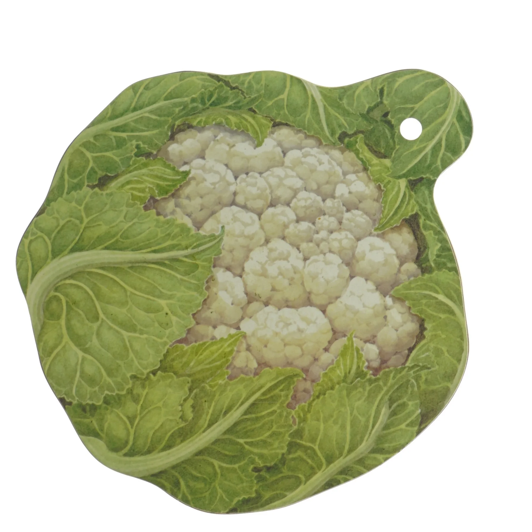 Skærebrædt med blomkåls motiv (str. 24 x. 21 cm)