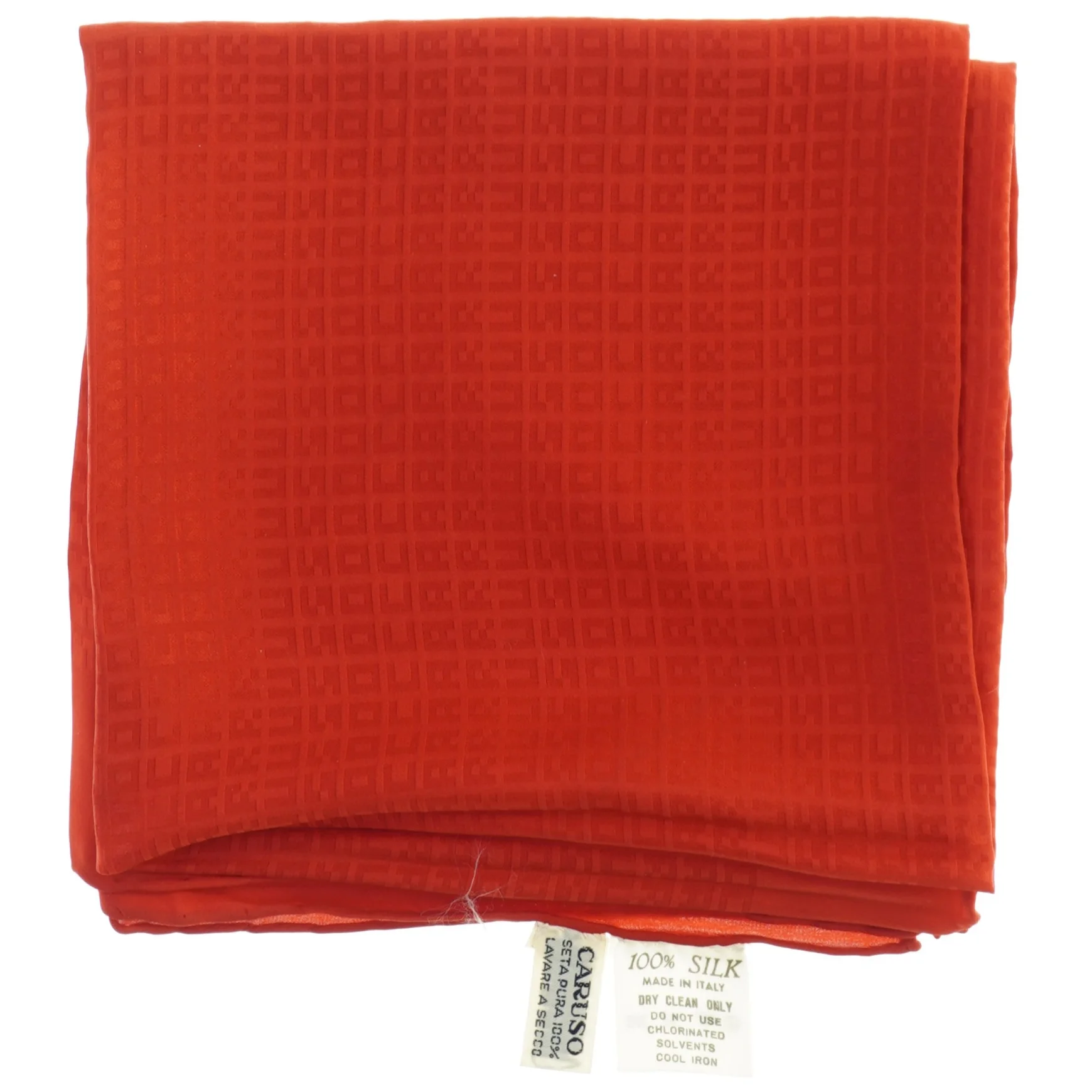 Orange silket&oslash;rkl&aelig;de fra Caruso (str. 75 x 75 cm)