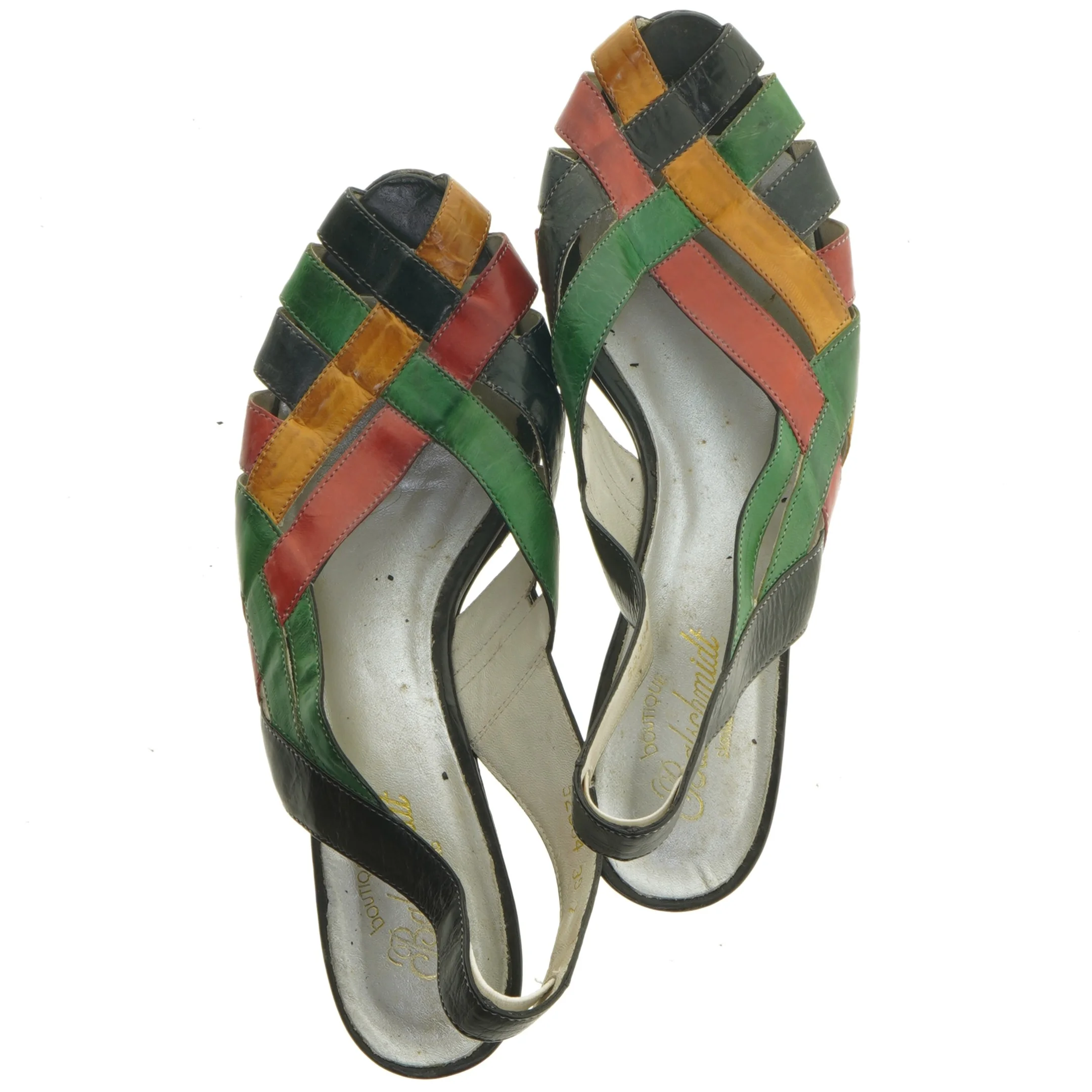 Farverige lædersandaler med hæl fra Balschmidt (str. 39)