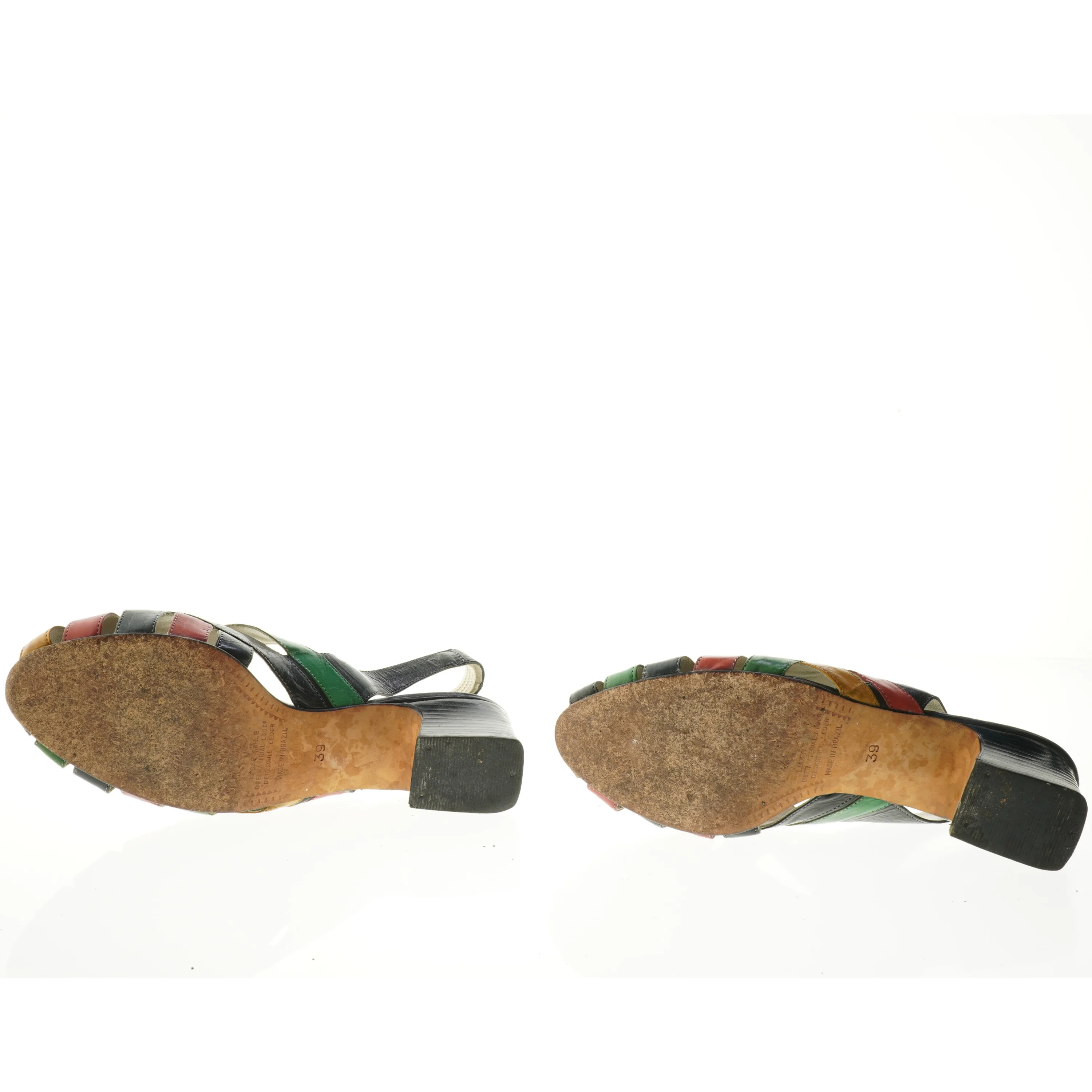 Farverige lædersandaler med hæl fra Balschmidt (str. 39)