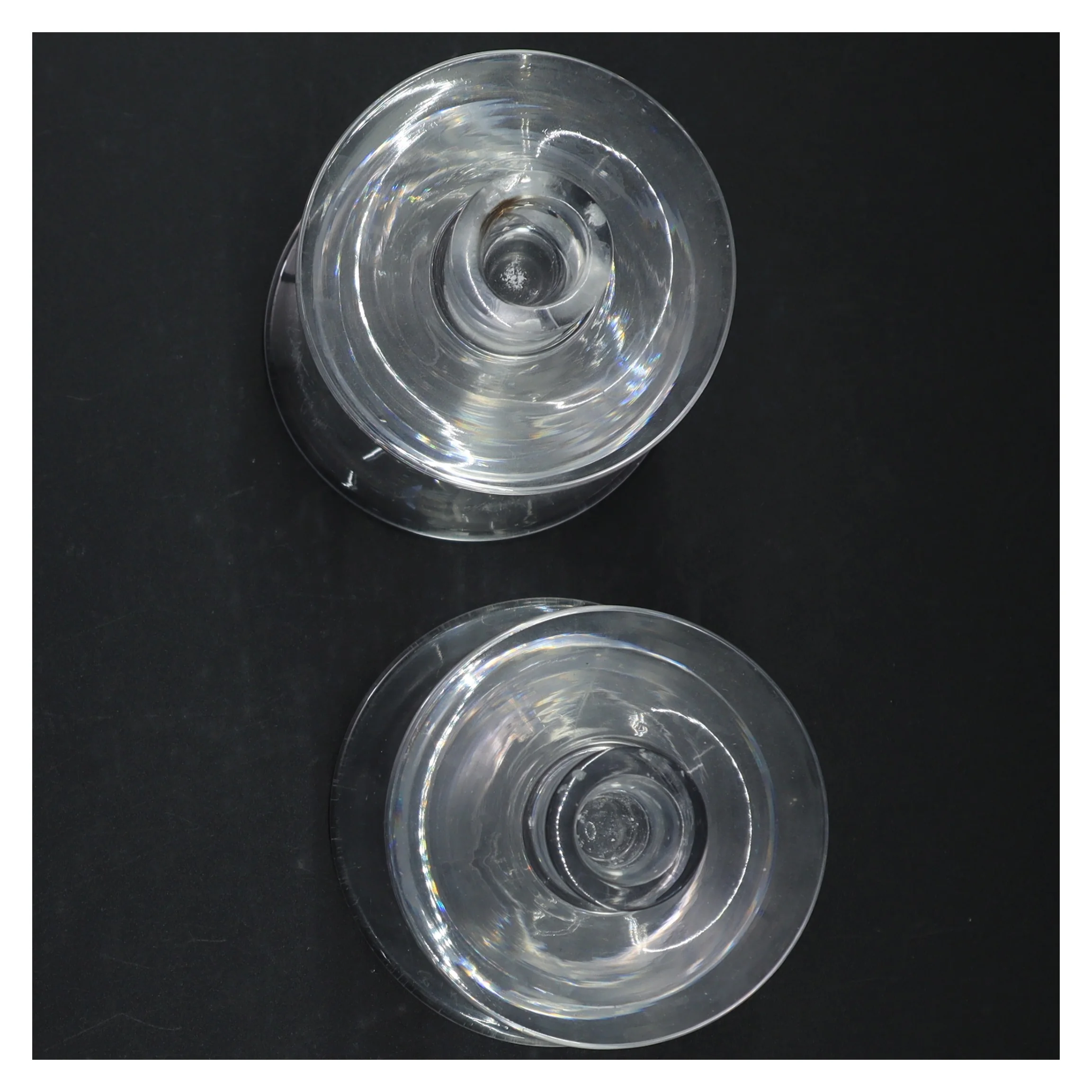 Glas lysestager (str. H. 15 cm)