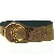 Læderbælte med guldspænde (str. Længde, 75 cm. b. 5 - 10 cm)