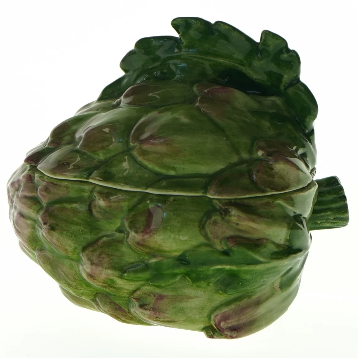 Artiskokformet krukke med ske (str. 13 x. 10,5 cm)