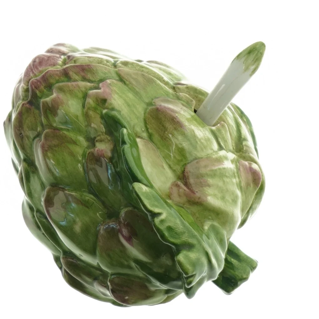 Artiskokformet krukke med ske (str. 13 x. 10,5 cm)