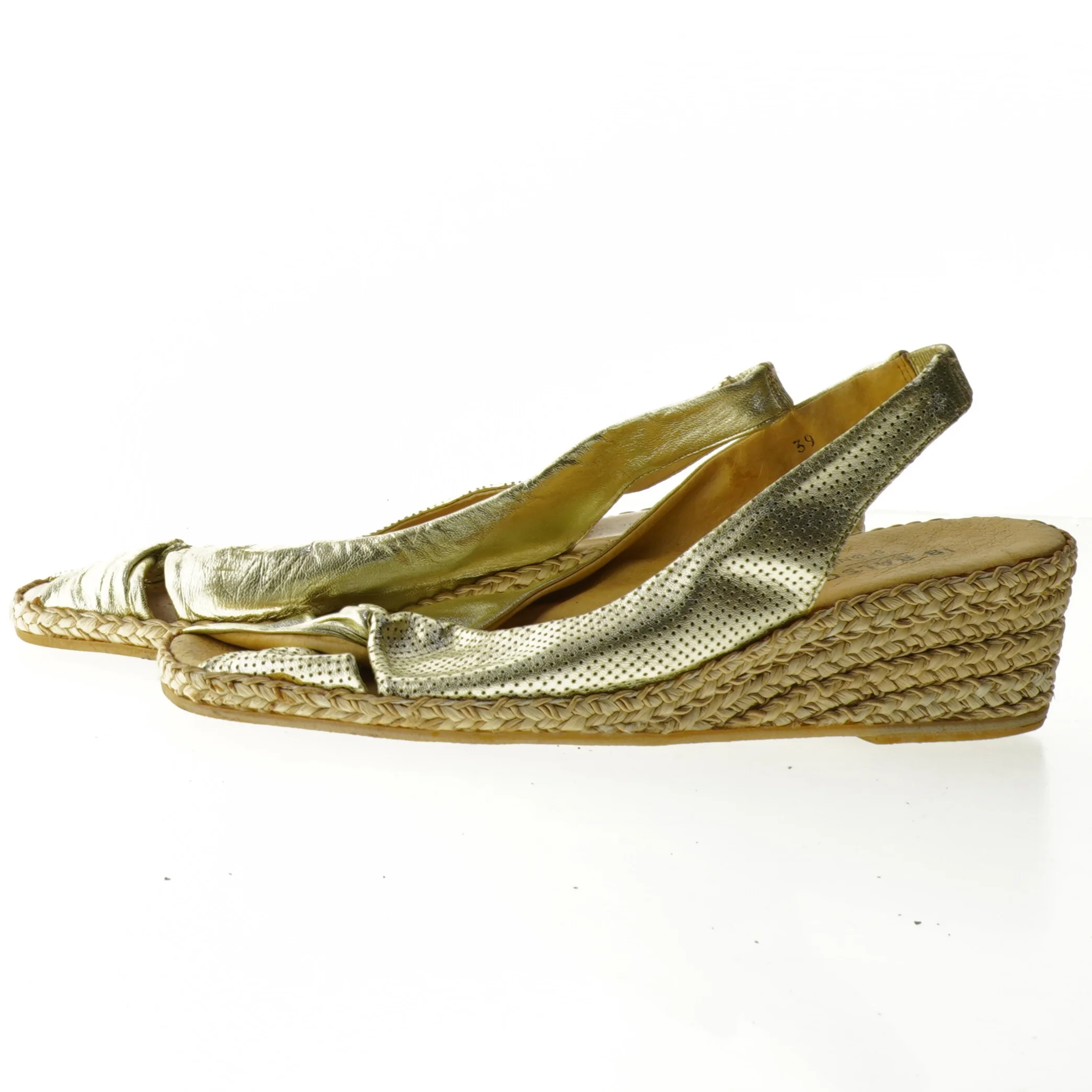 Guld farvede espadriller fra Ib Balschmidt (str. 39)