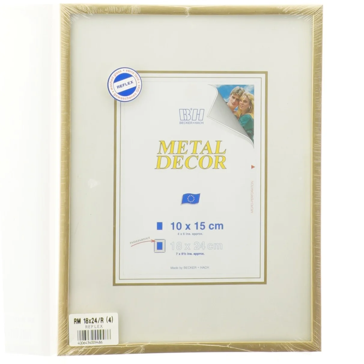 Ramme i metallook fra Becker Hach (str. 19 x 25 cm)