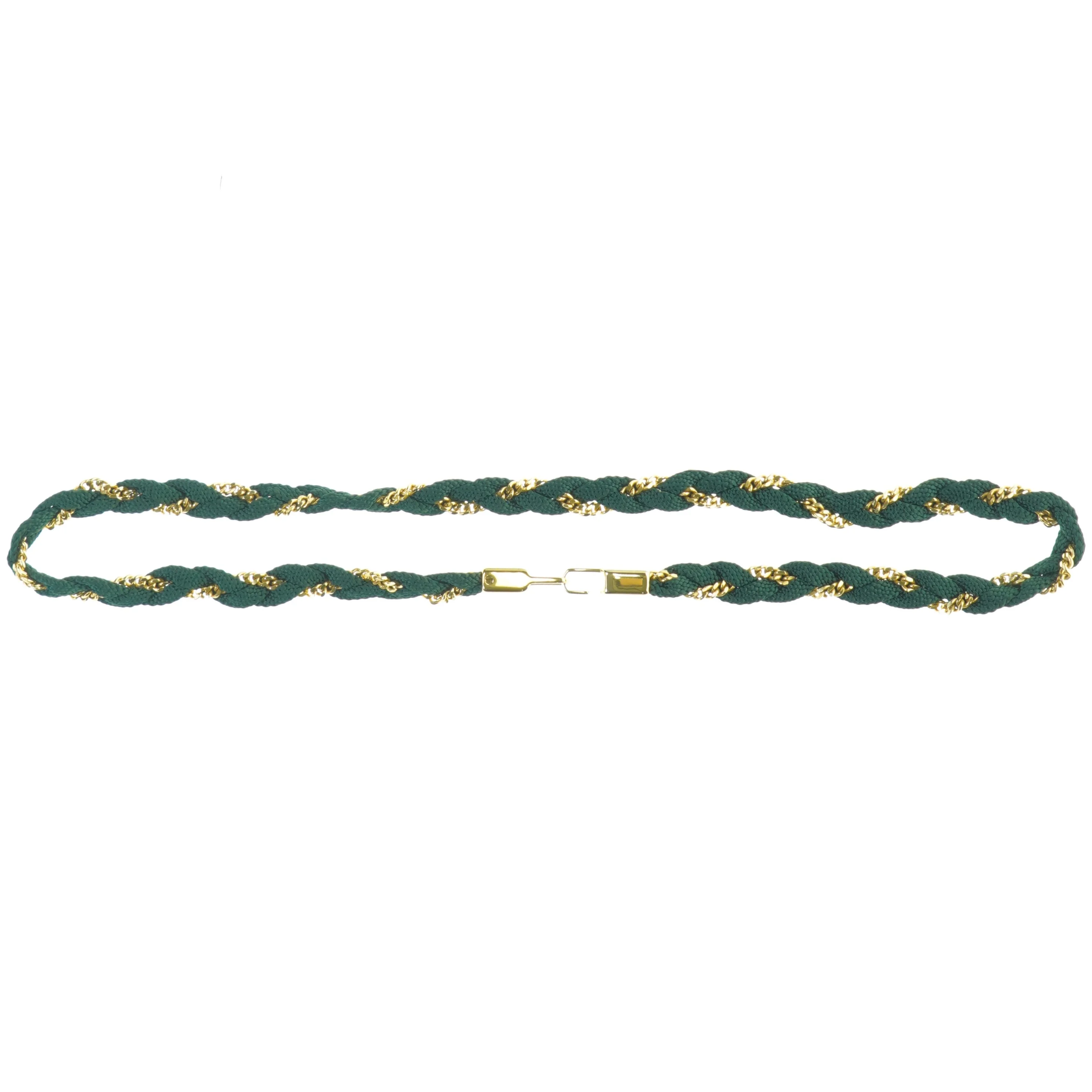 Flettet armbånd med gulddetaljer (str. Længde, 85 cm. b. 1 cm)