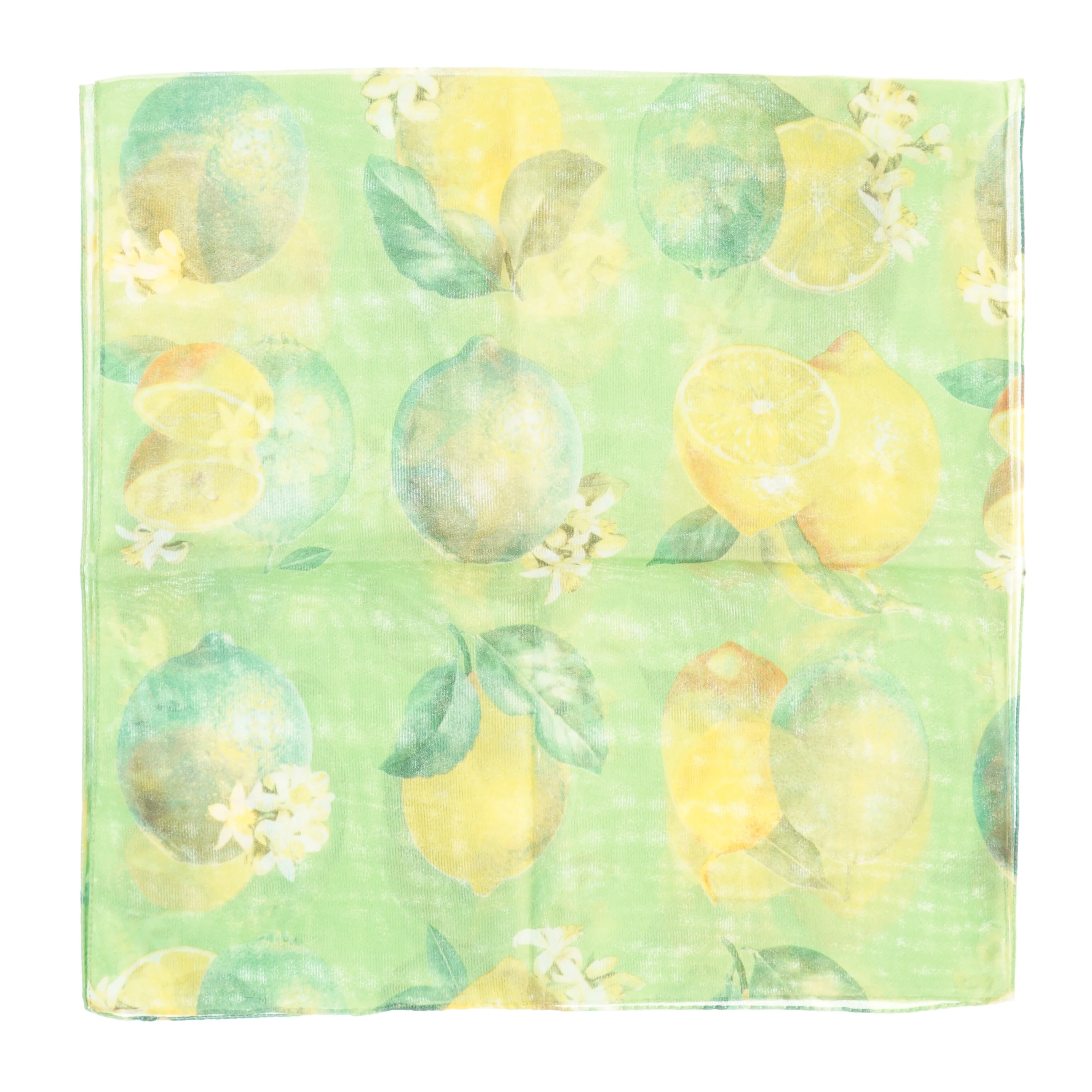 Tørklæde med citronmotiv (str. 155 x. 37 cm)