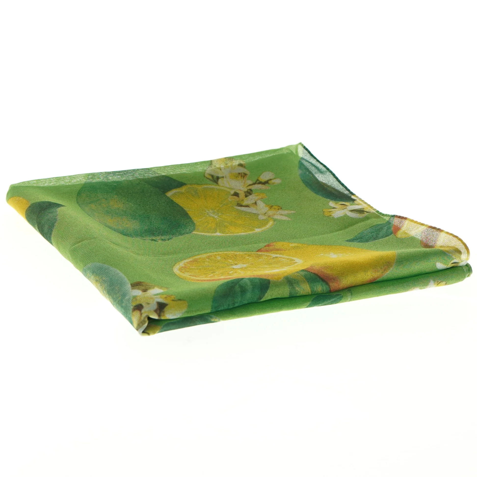 Tørklæde med citronmotiv (str. 155 x. 37 cm)