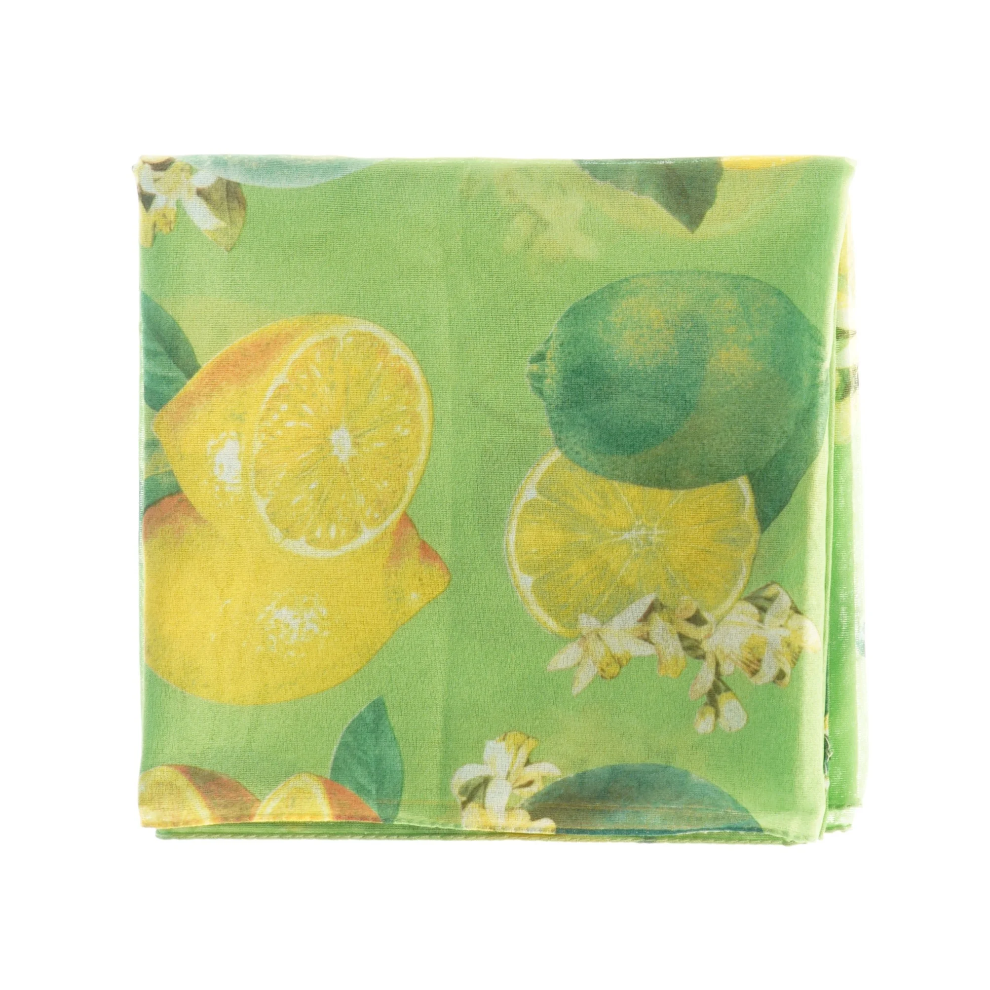 Tørklæde med citronmotiv (str. 155 x. 37 cm)