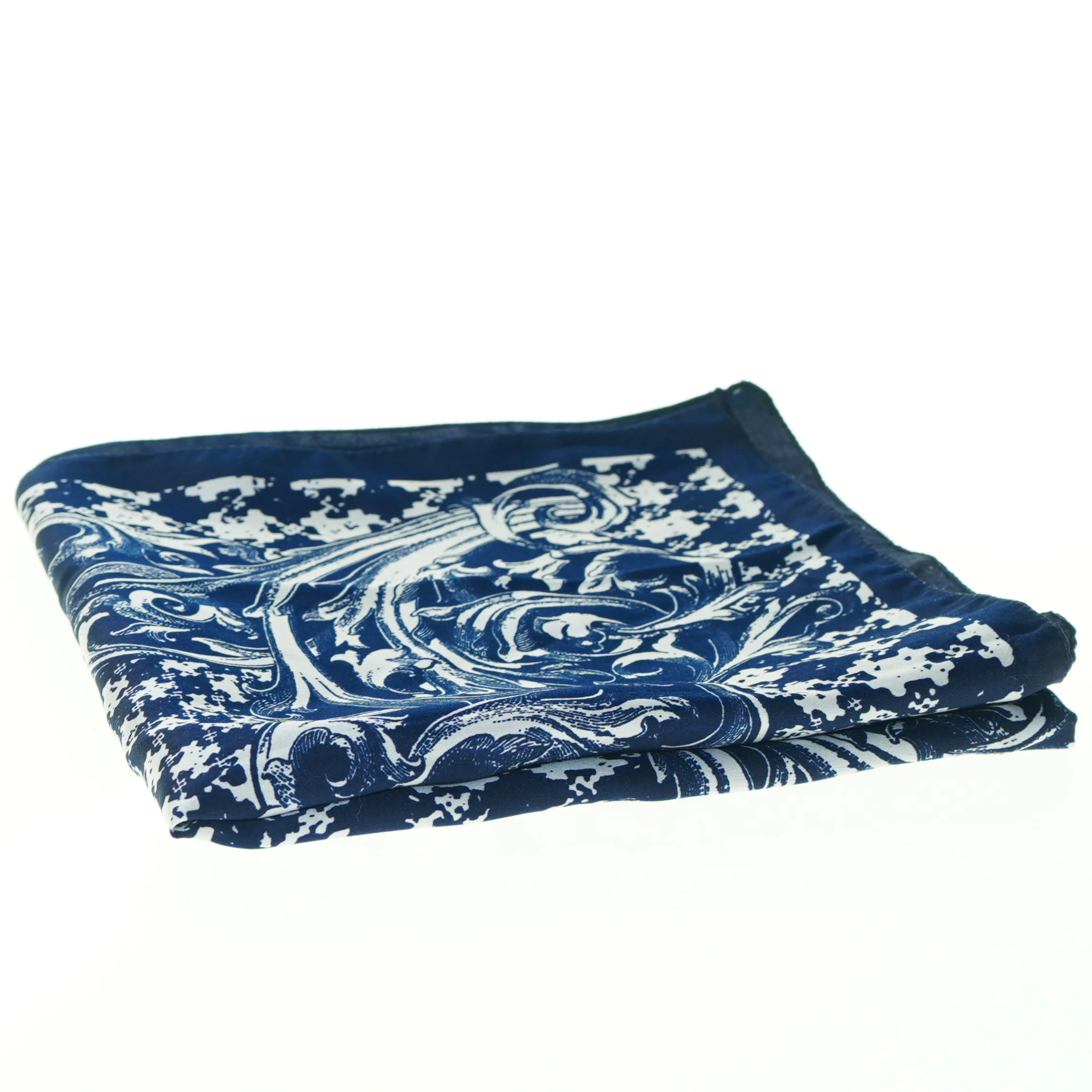 Blåt og hvidt tørklæde (str. 85 x 85 cm)