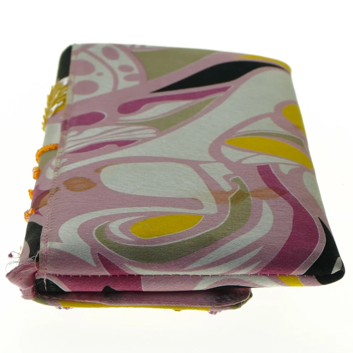 Broderet pung med perler (str. 26 x 12 cm)