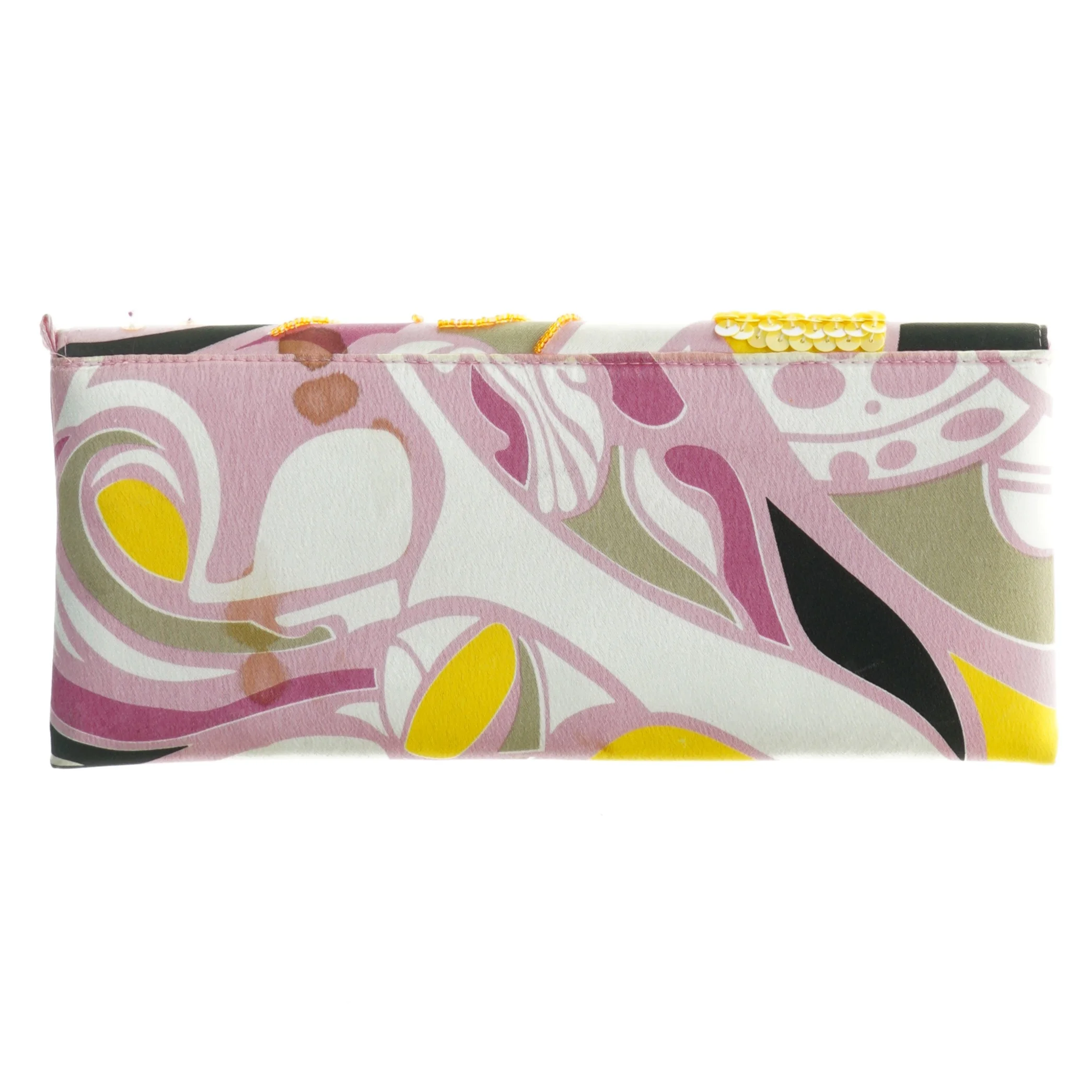 Broderet pung med perler (str. 26 x 12 cm)