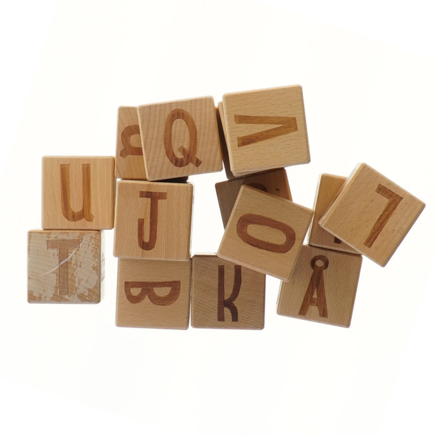 Træklodser med bogstaver (str. 5x5 cm)