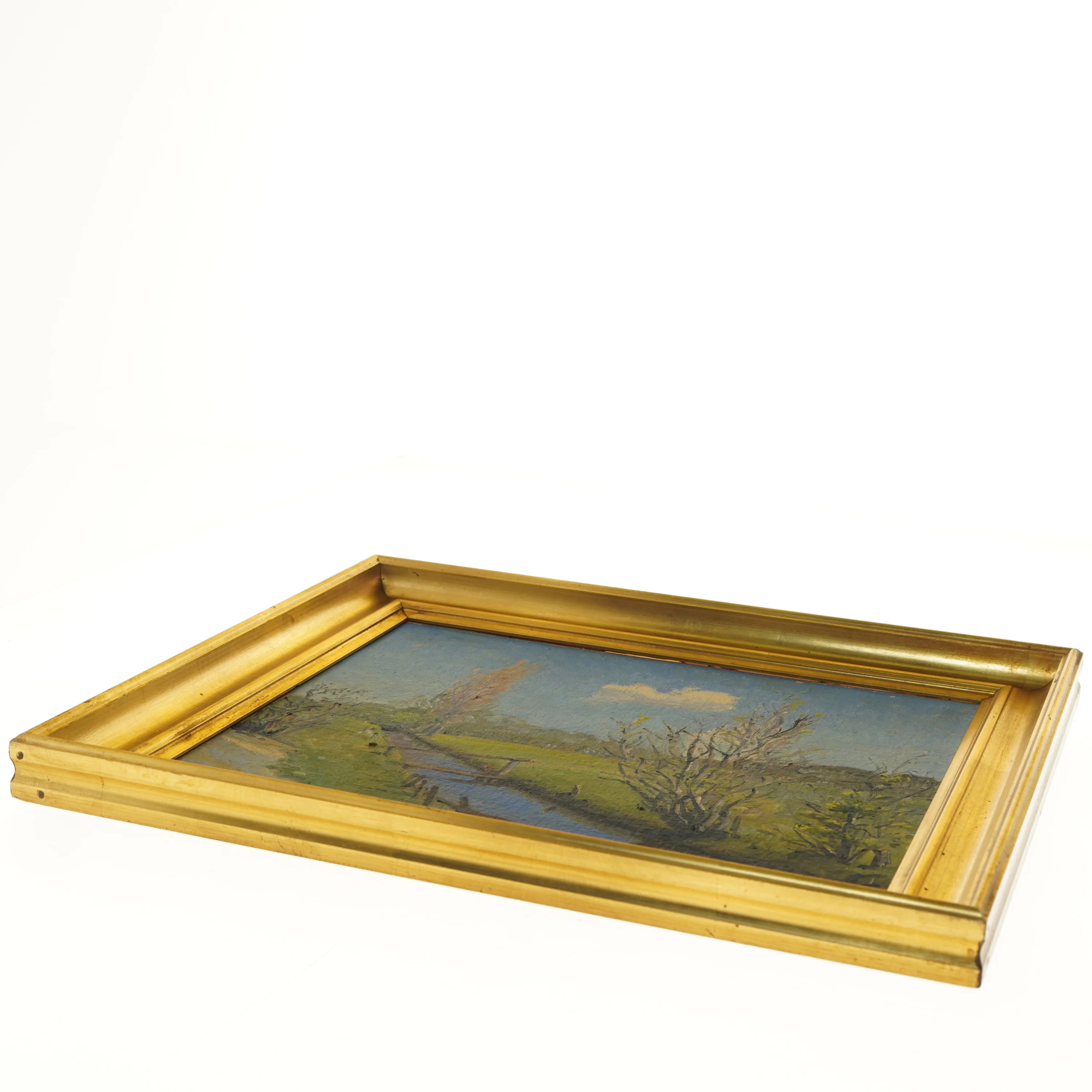 Oliemaleri af landskab (str. 47x39,5 cm)