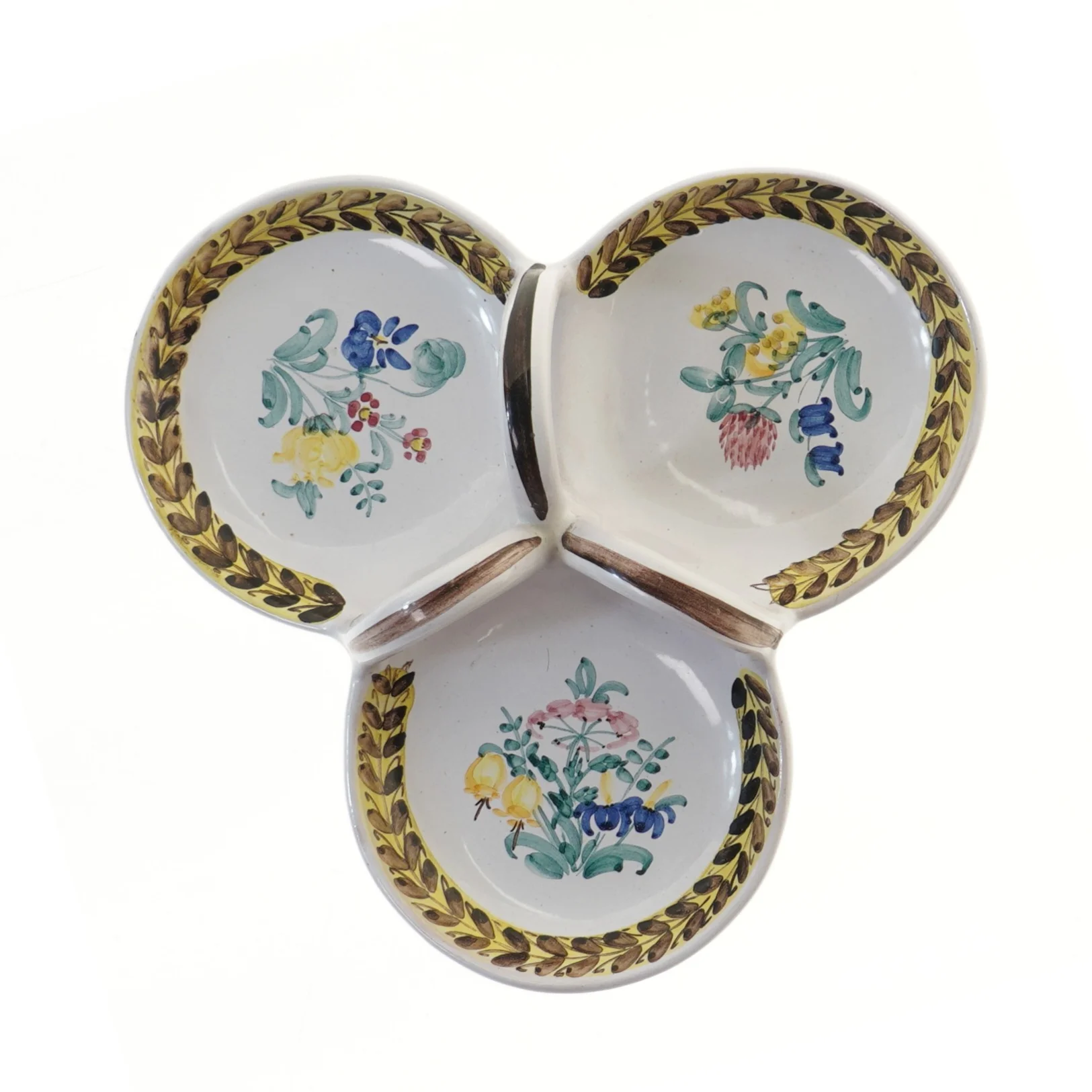 Keramisk serveringsfad med tre rum fra Lars Syberg (str. 27x27 cm)