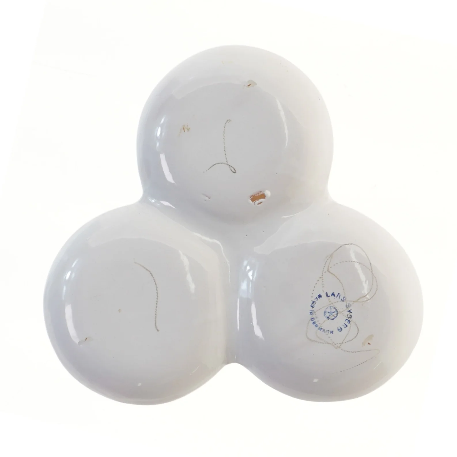 Keramisk serveringsfad med tre rum fra Lars Syberg (str. 27x27 cm)