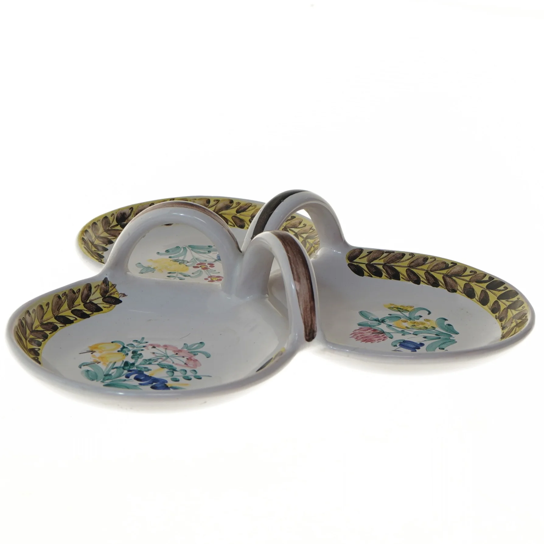 Keramisk serveringsfad med tre rum fra Lars Syberg (str. 27x27 cm)