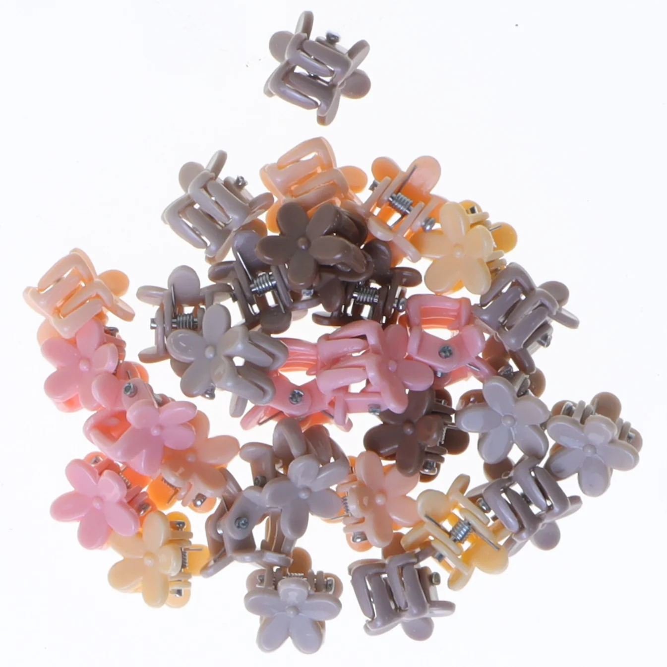 Farverige hårklemmer i blomsterform, 30 styk (str. 30 styk)