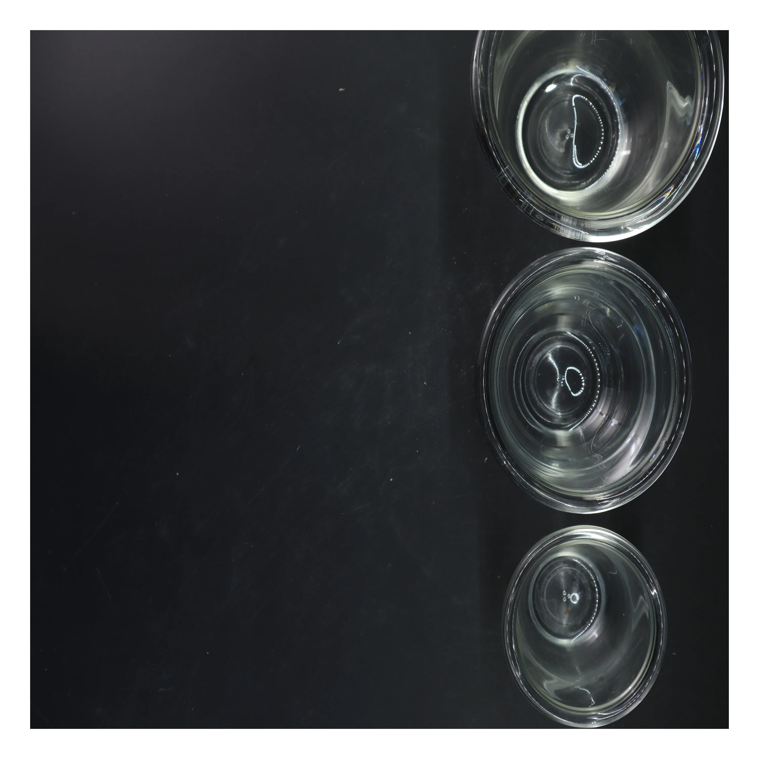 Sæt med 3 glasvaser (str. 17,5x16&15x14&13x10,5 cm)