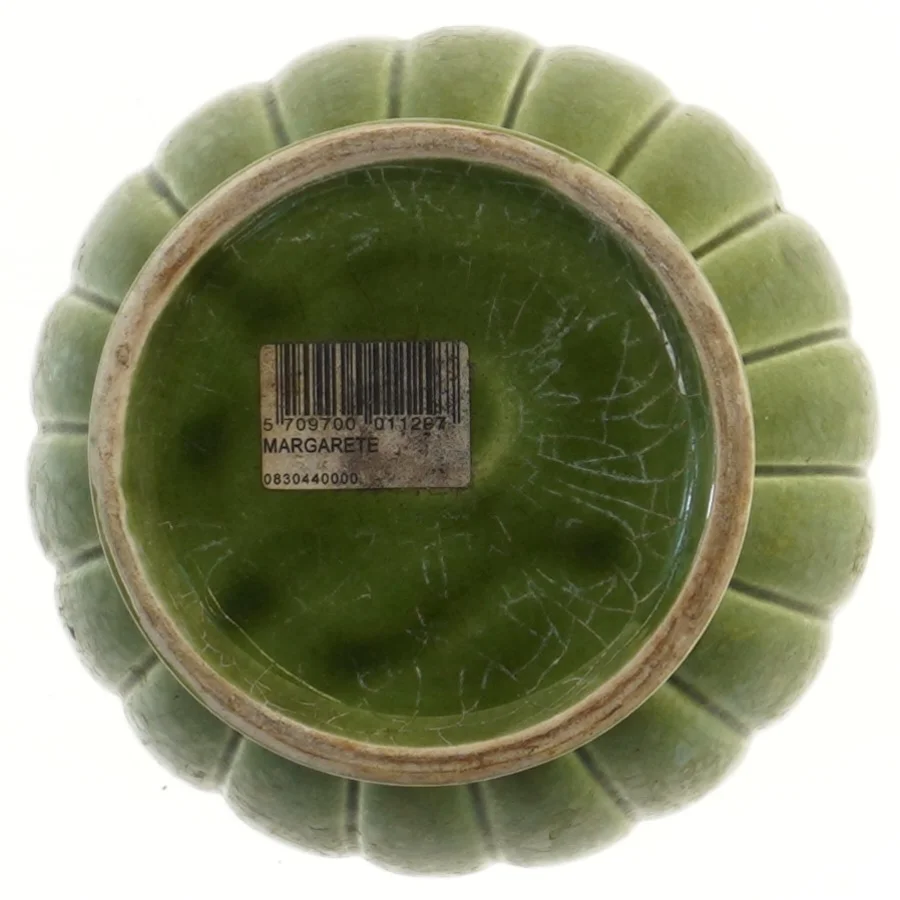 Grøn keramisk potte (str. Ø 16,5 cm)