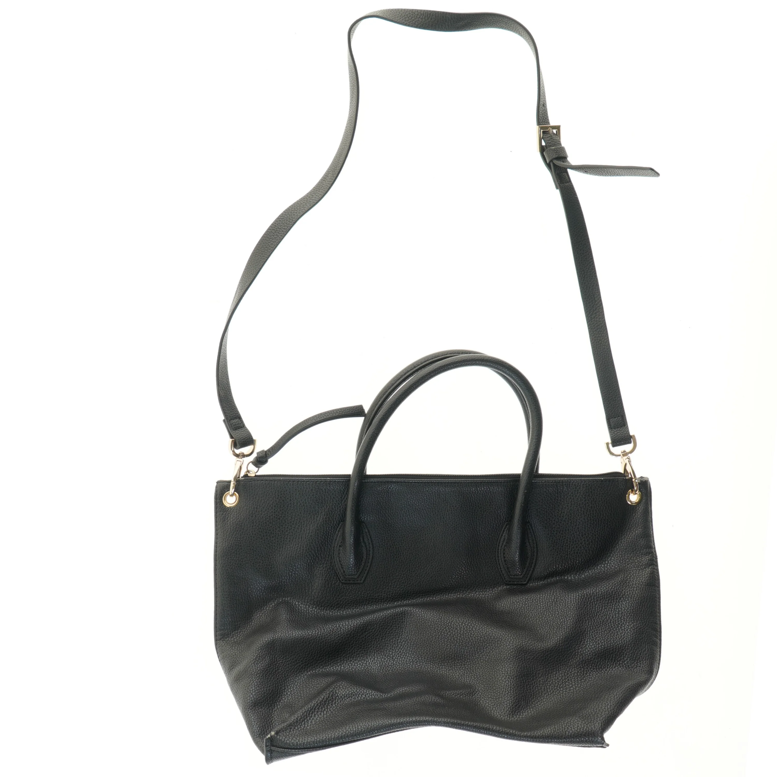 Sort håndtaske med skulderrem (str. 27x39,5 cm)