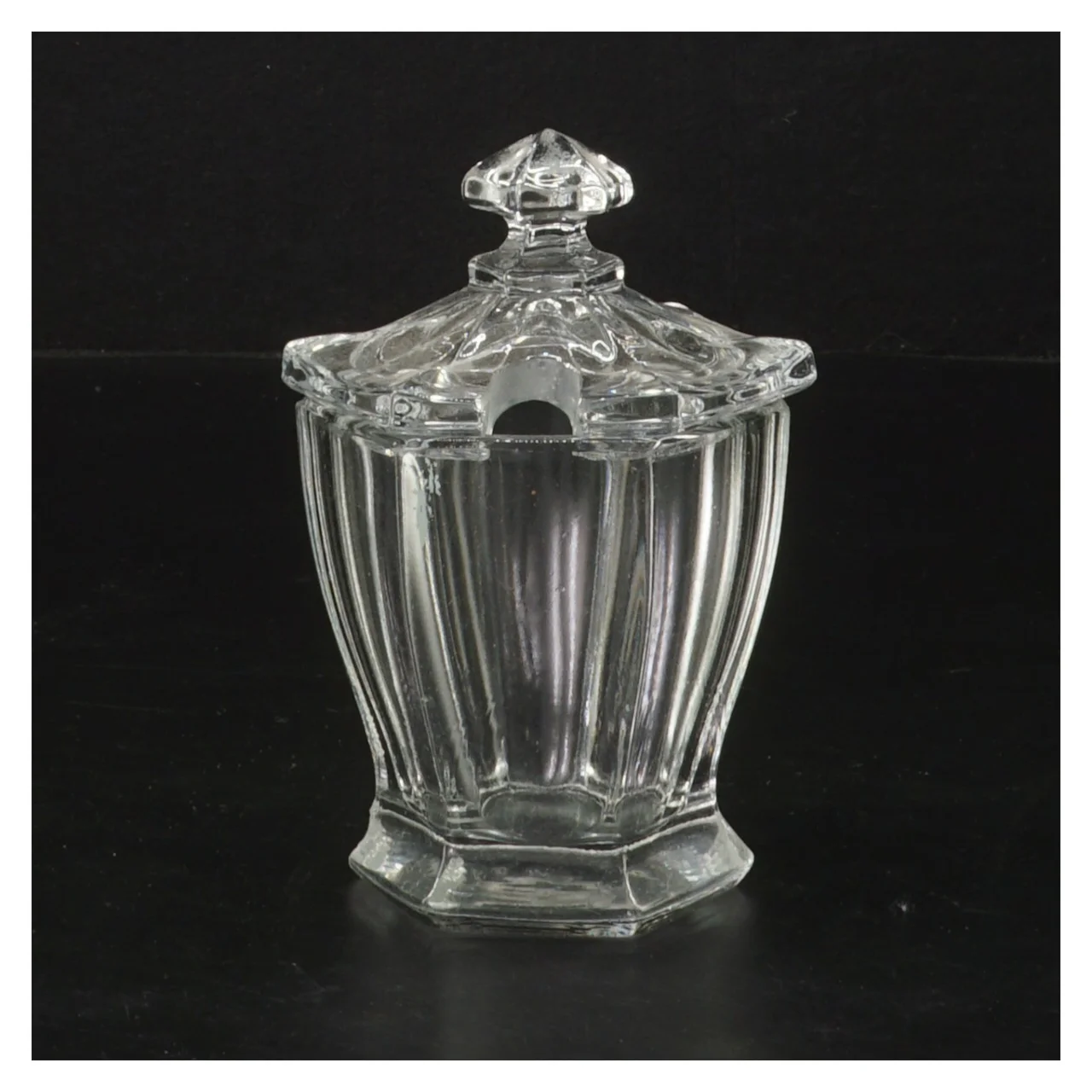 Glaskrukke med låg (str. 11 cm)