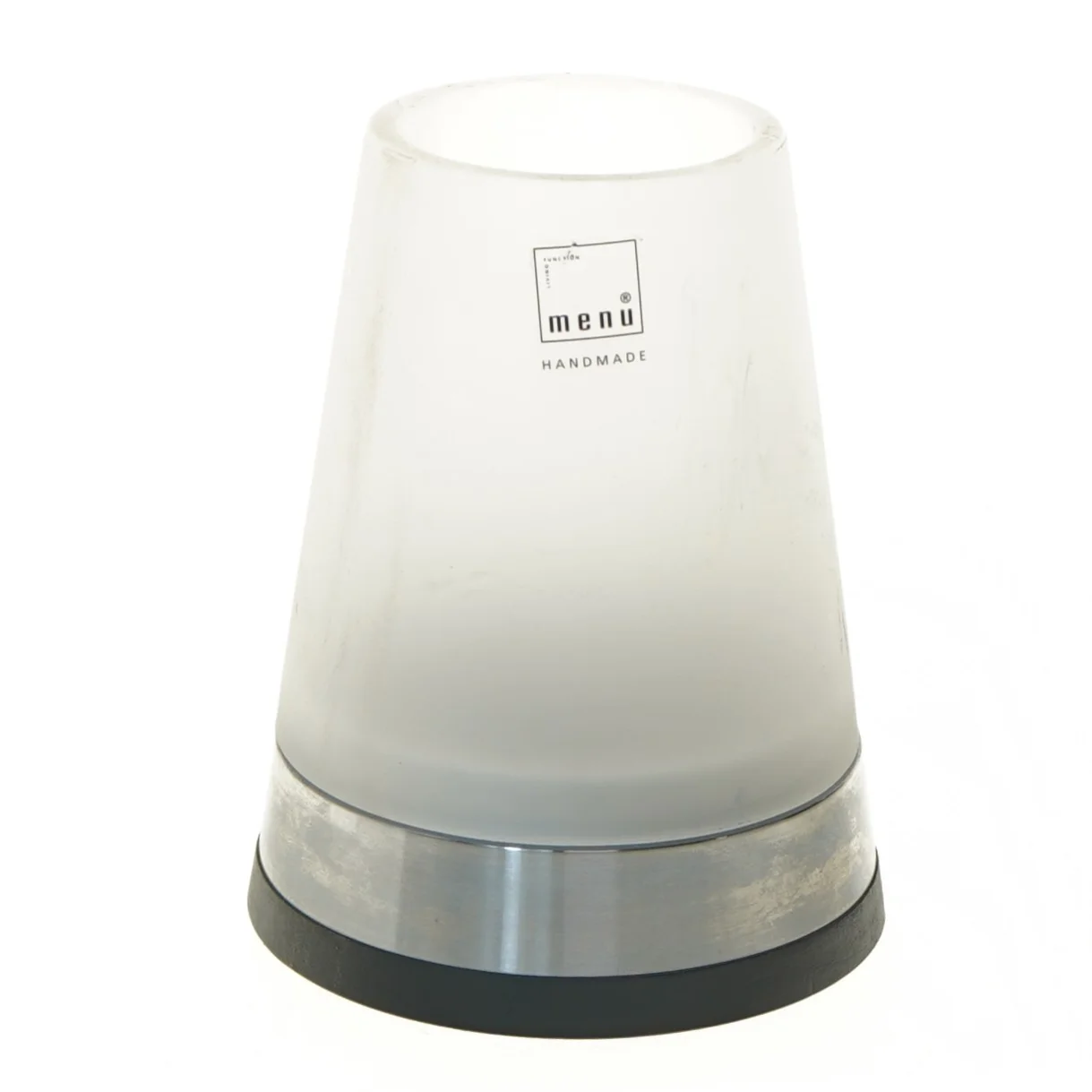 Frostet glas lysestage fra Menu (str. 10,5x13 cm)