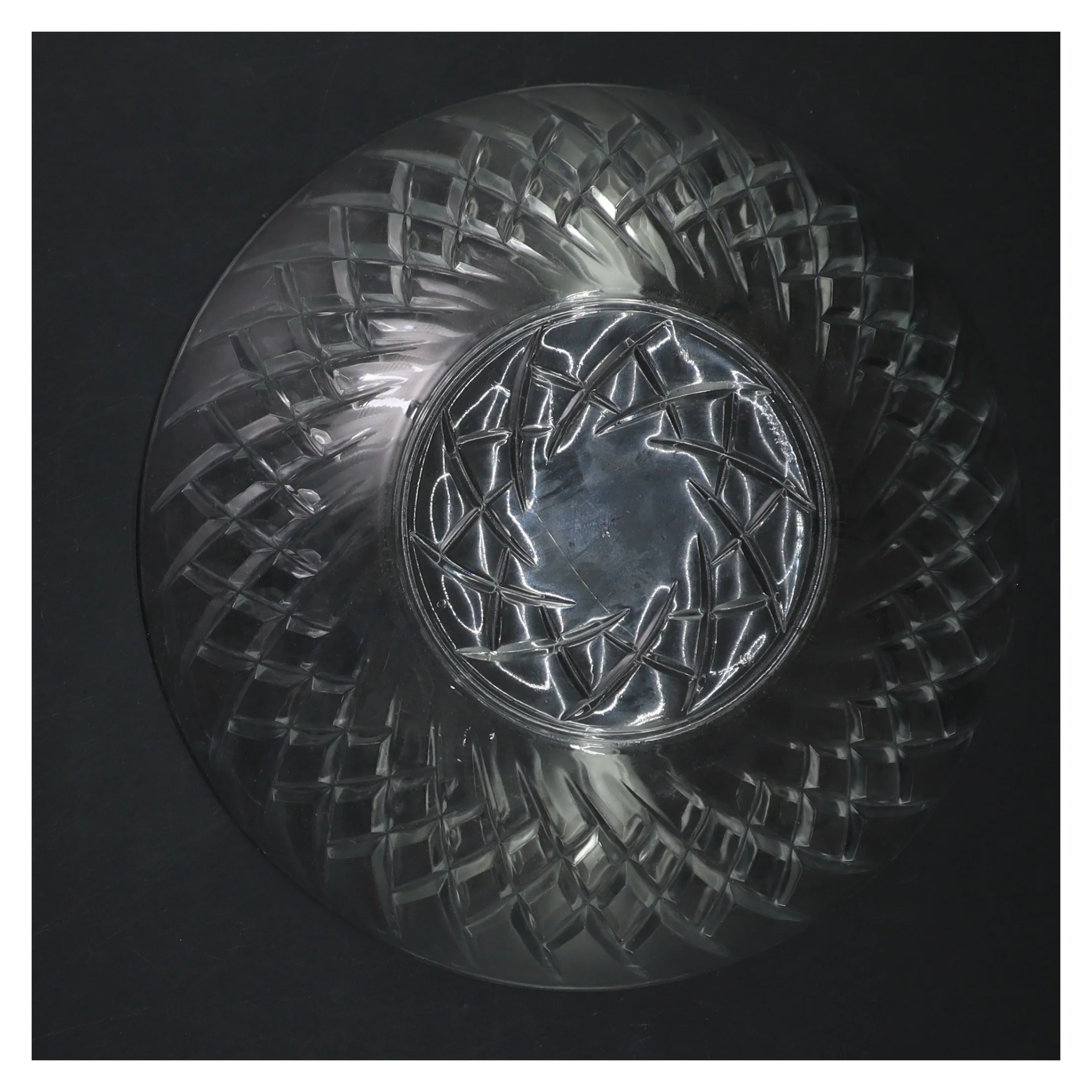 Glas skål med mønster (str. Ø 20 cm)