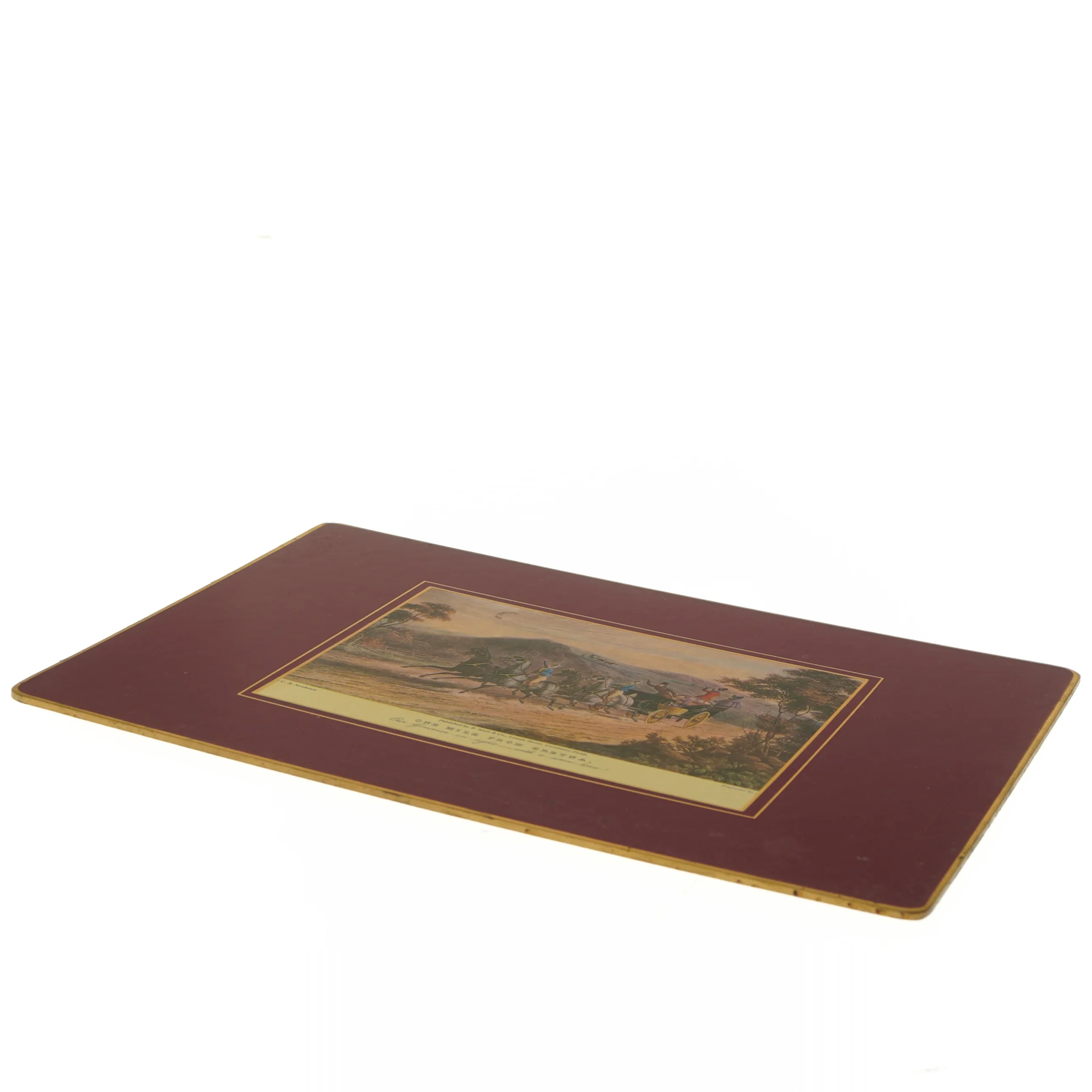 Dækkeserviet med jagtscene fra Lady Clare (str. 25,5x35,5 cm)