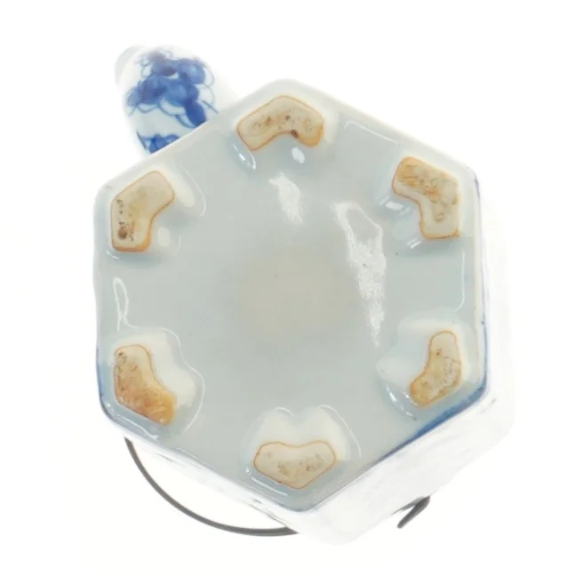 Keramisk tekande med blå mønstre (str. 13 cm)