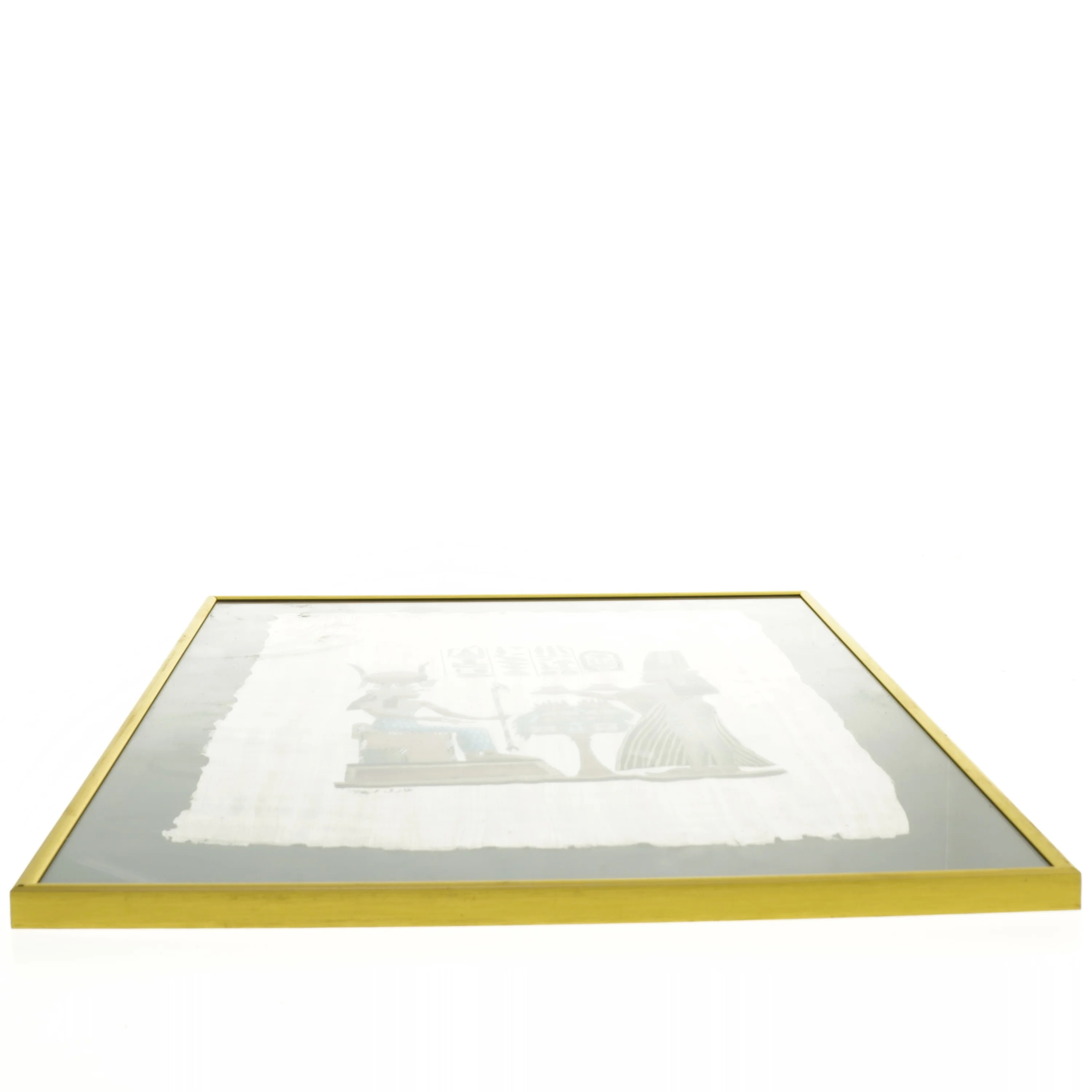 Indrammet egyptisk papyruskunst fra Aage Larsen (str. 42x30,5 cm)