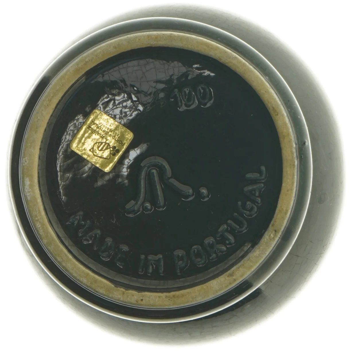 Sort keramikvase fra Portugal (str. Ø 12 cm længde 13,5 cm)