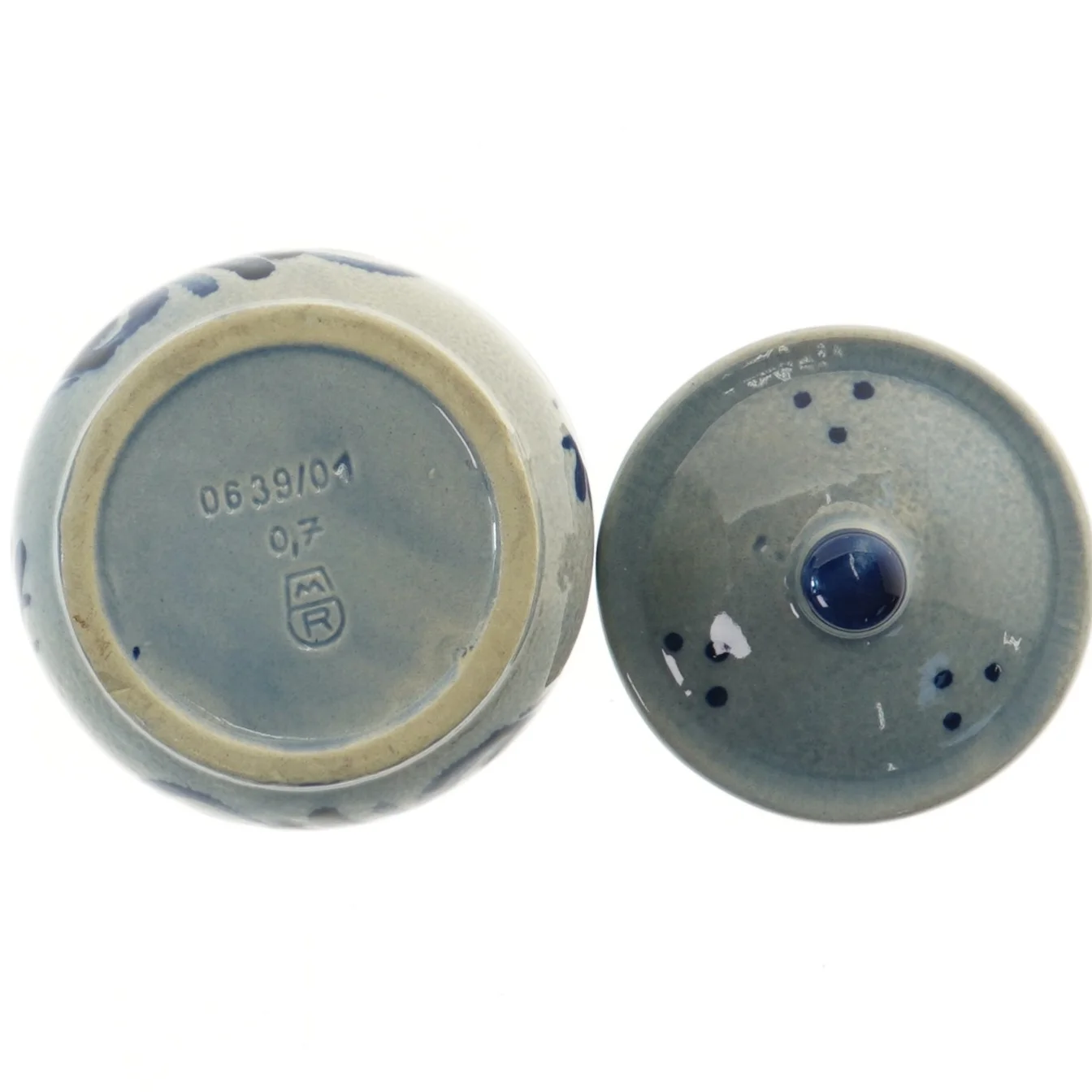 Keramikskål med låg (str. Ø 15 cm)