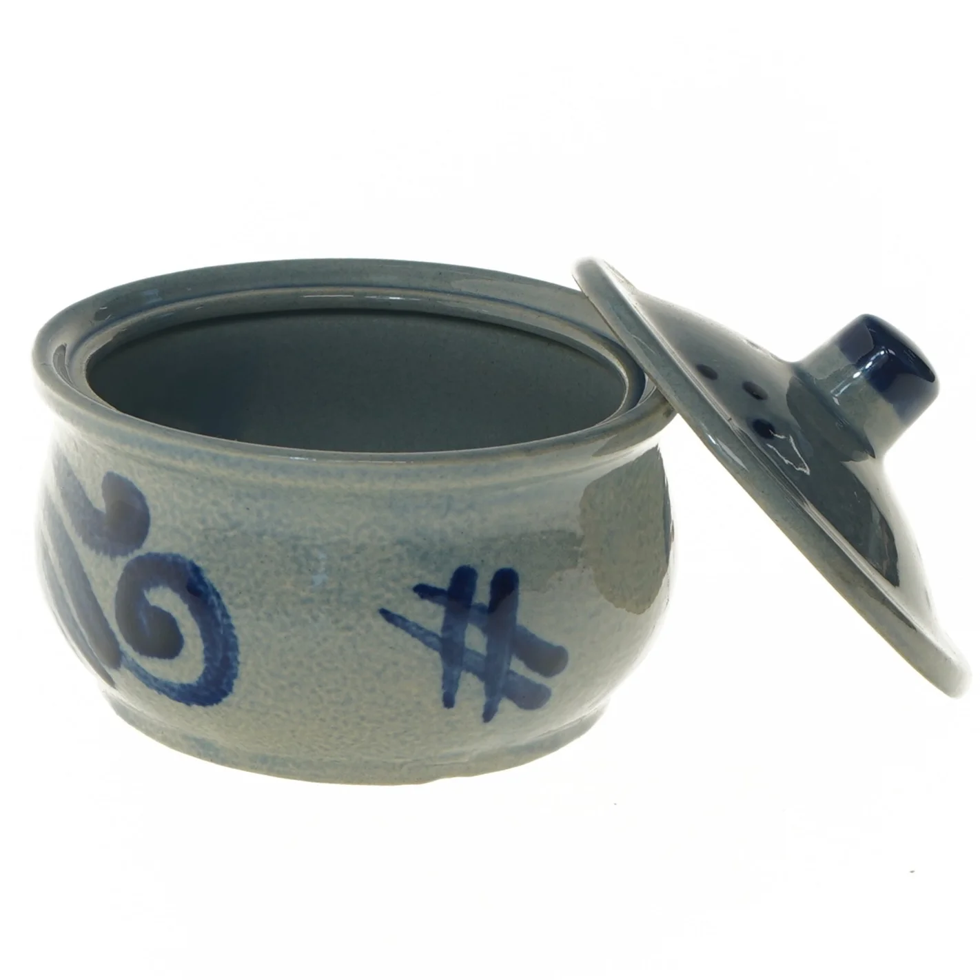 Keramikskål med låg (str. Ø 15 cm)